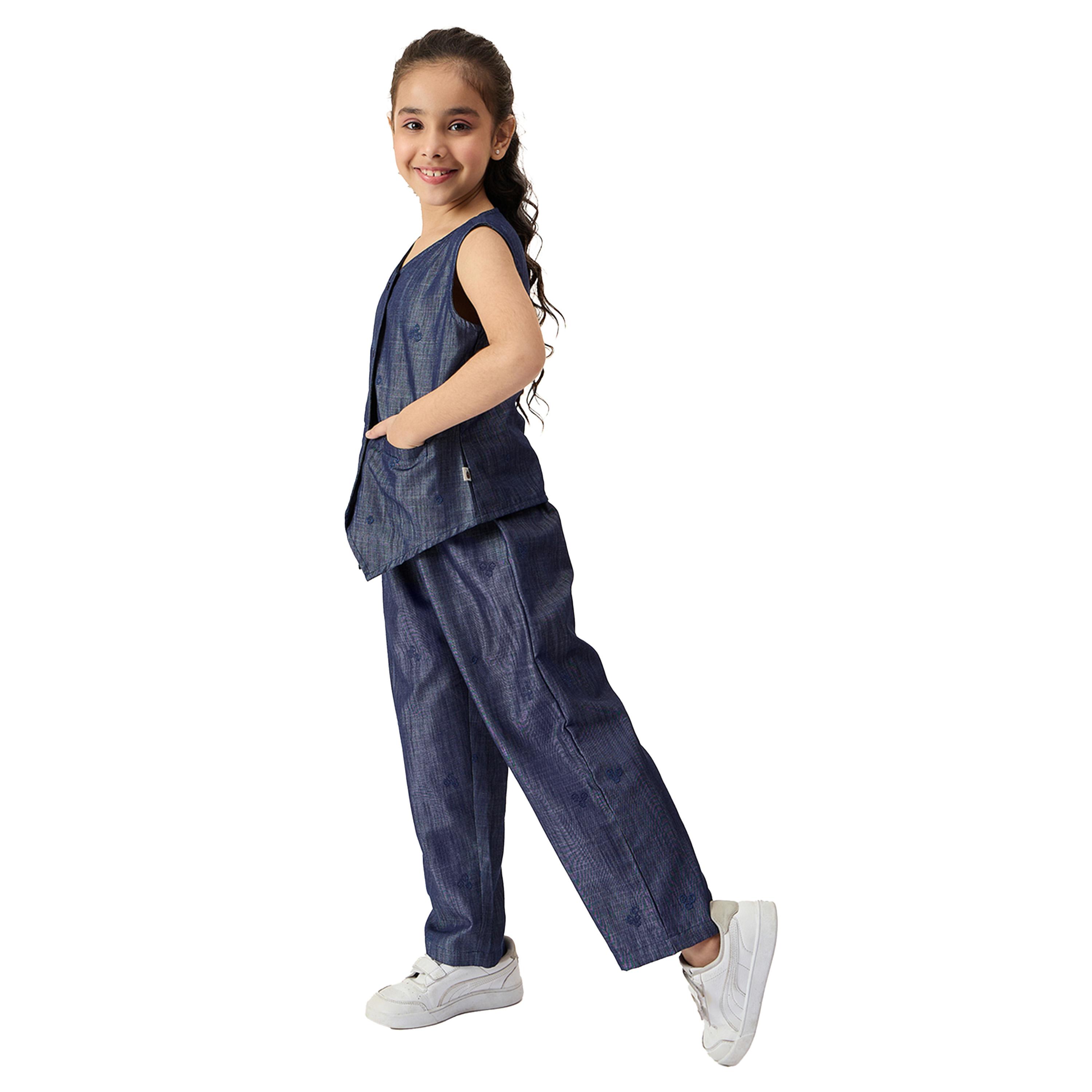Stylo Bug X Styli Embroidery V-Neck Sleeveless Top and Pants Set-girls-clothing-setsandcoords-image-3