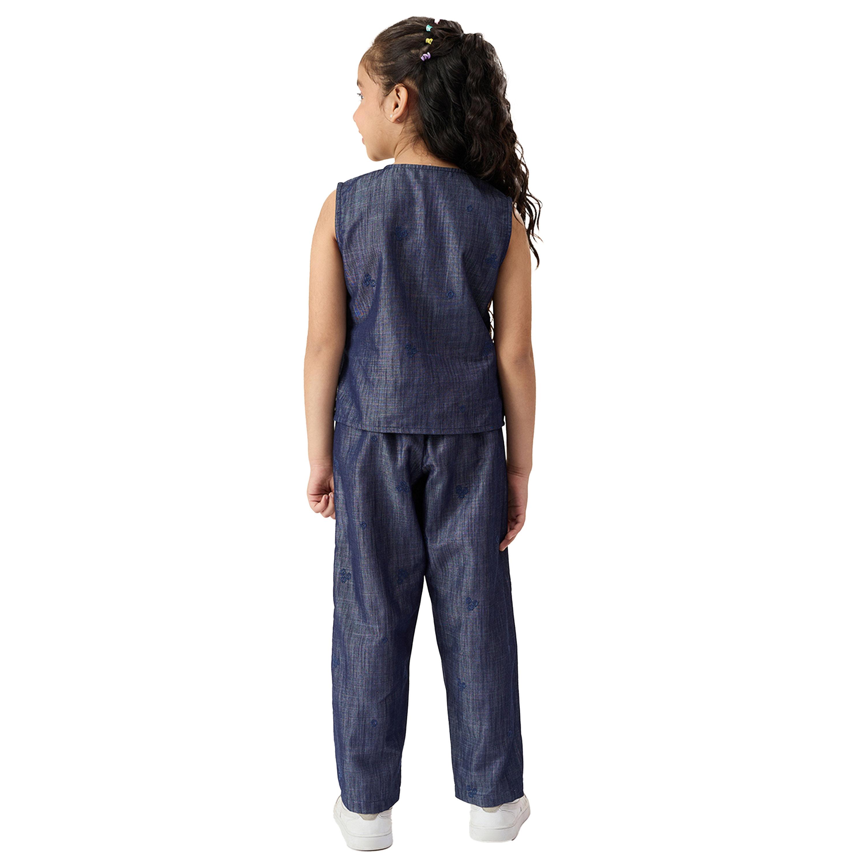 Stylo Bug X Styli Embroidery V-Neck Sleeveless Top and Pants Set-girls-clothing-setsandcoords-image-4