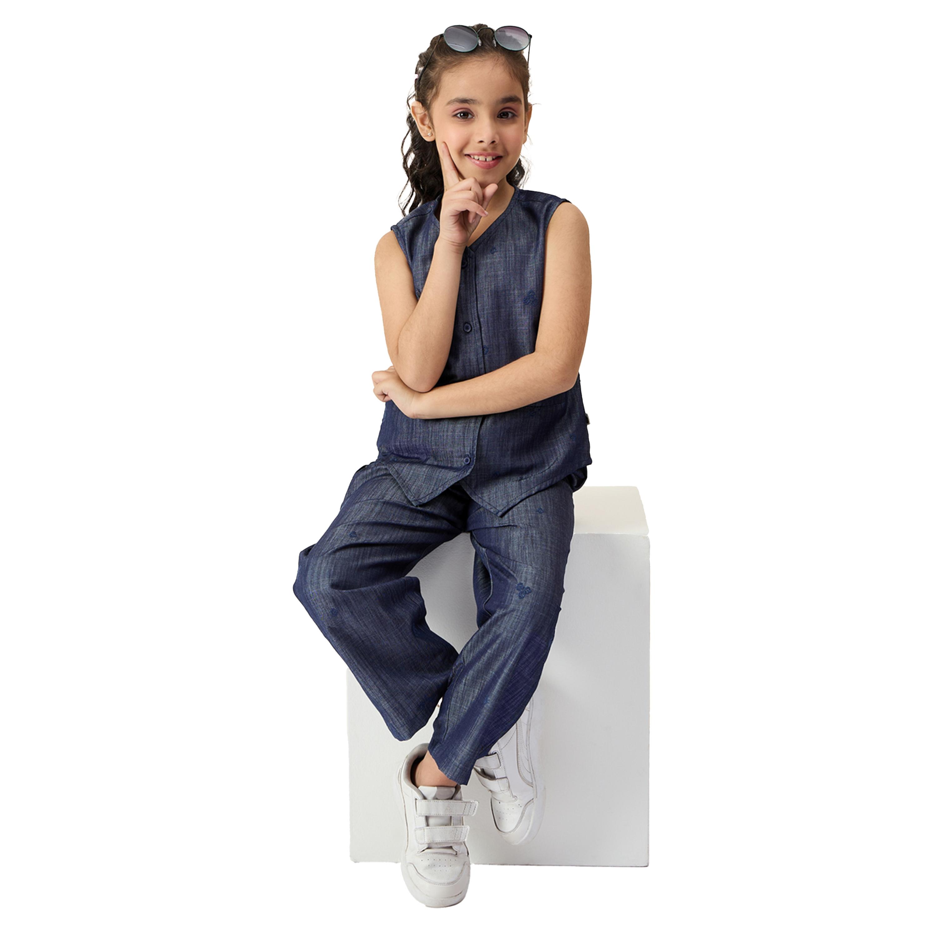 Stylo Bug X Styli Embroidery V-Neck Sleeveless Top and Pants Set-girls-clothing-setsandcoords-image-6