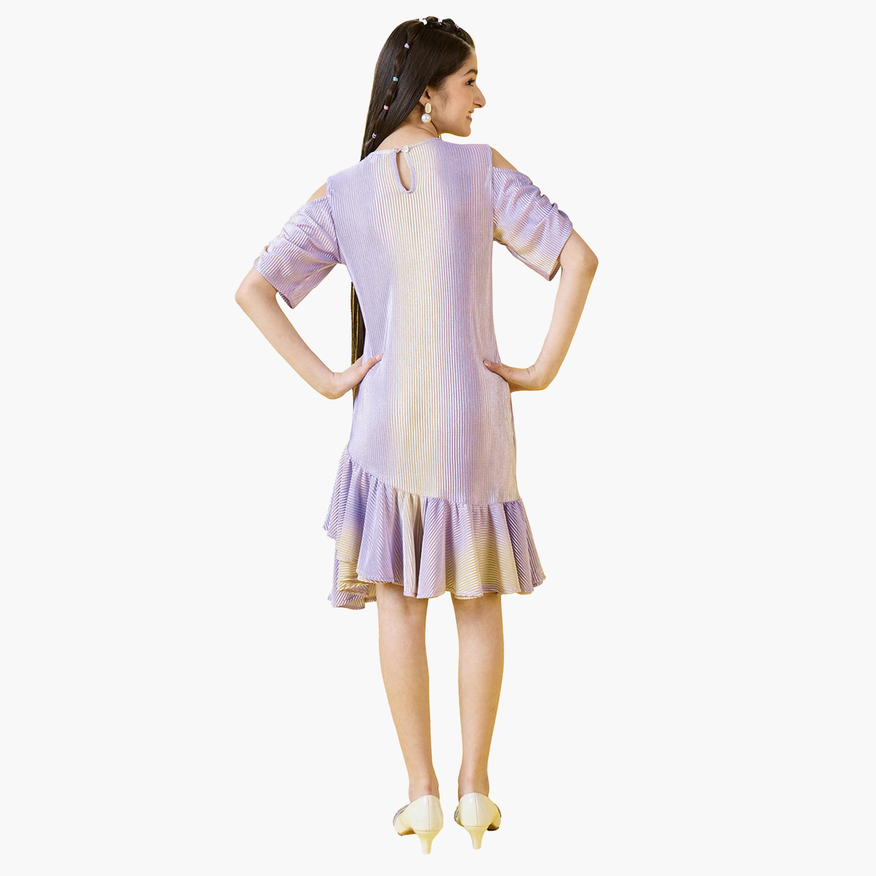 ستايلو باغ × ستايلي - فستان مخطط أومبريه غير متماثل بقصة A-girls-clothing-dressesandjumpsuits-image-4