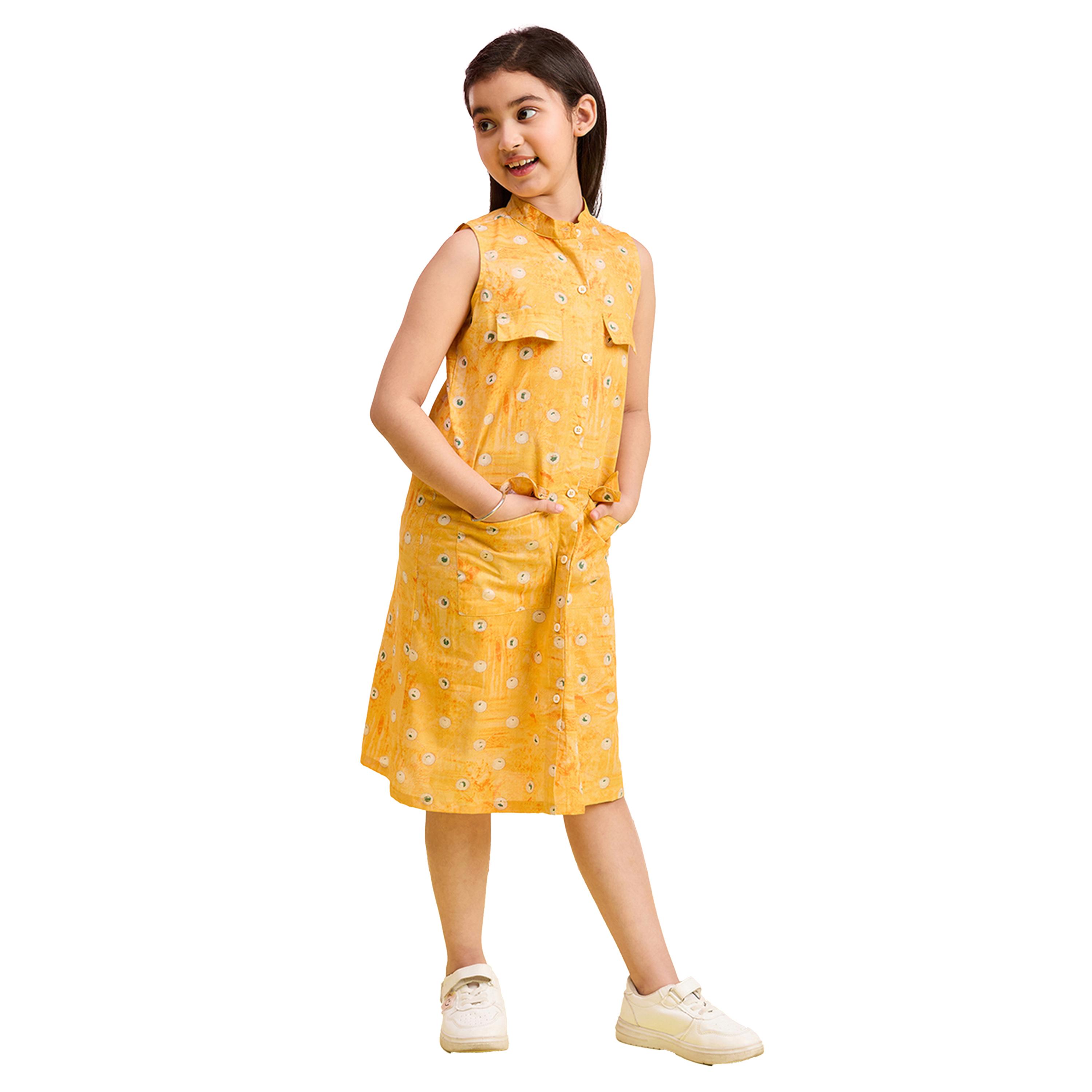 ستايلو باغ × ستايلي- فستان قميص بياقة وطبعات زهور مع جيوب-girls-clothing-dressesandjumpsuits-image-1