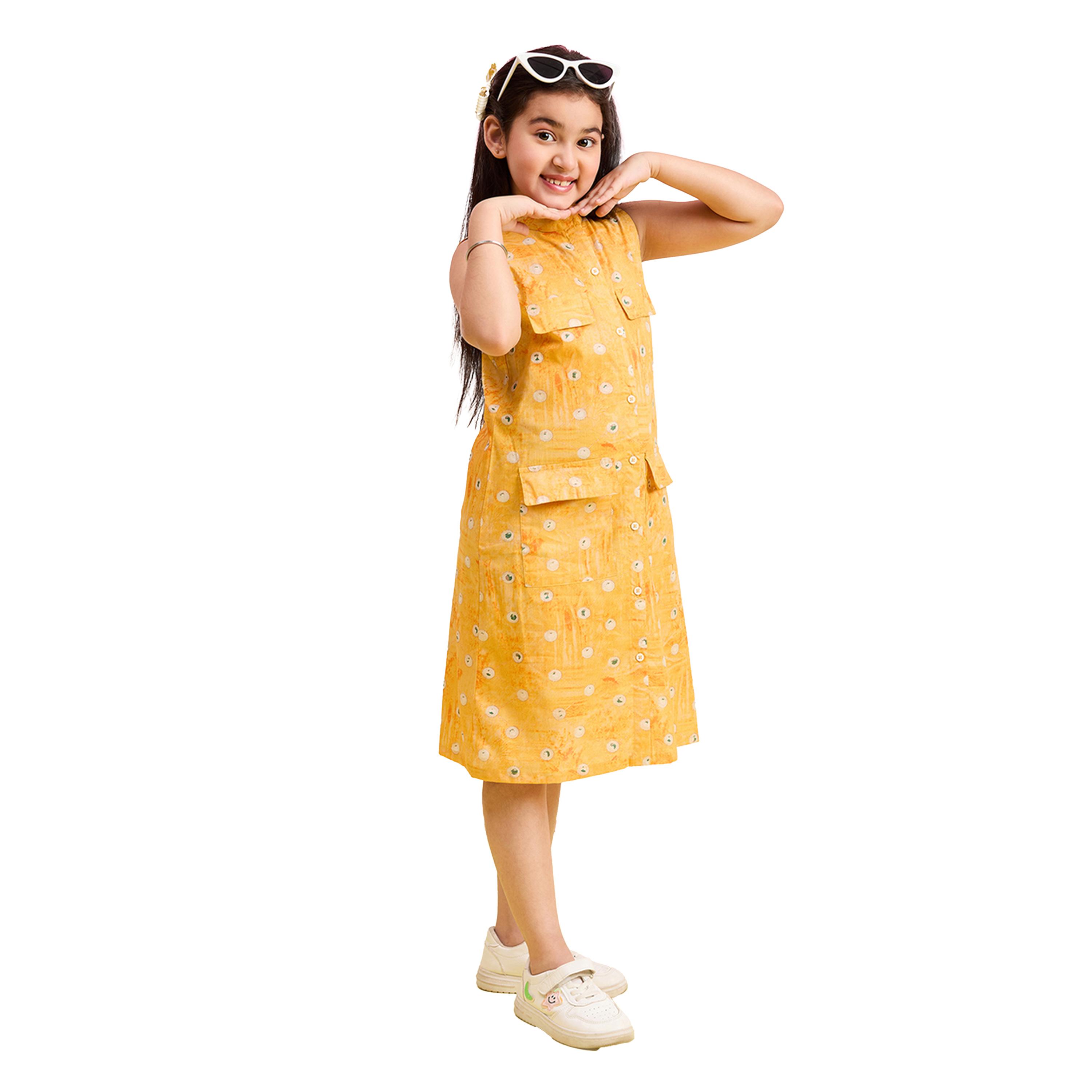 Stylo Bug X Styli Floral Printed Collared Shirt Dress with Pockets-girls-clothing-dressesandjumpsuits-image-2
