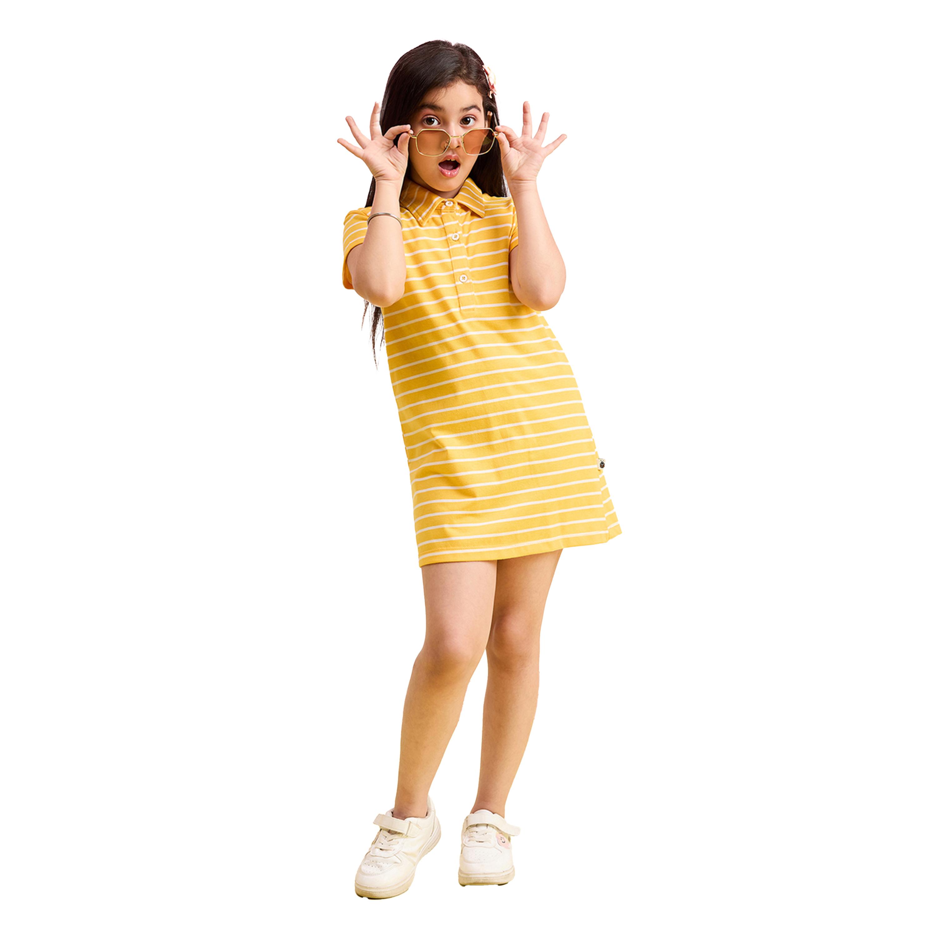 ستايلو باغ × ستايلي- فستان مخطط مع فتحة بأزرار ونصف على شكل حرف A-girls-clothing-dressesandjumpsuits-image-2