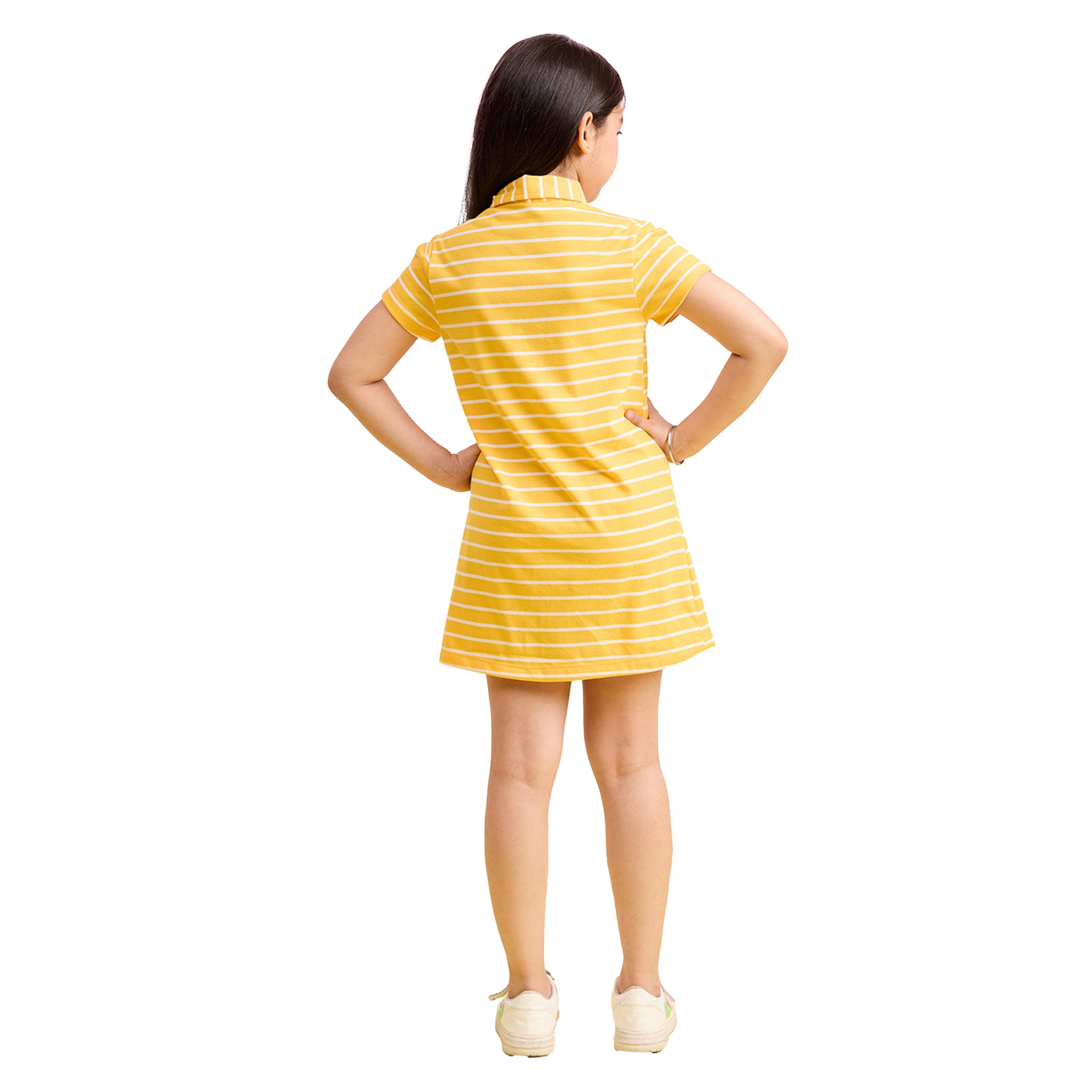 Stylo Bug X Styli Striped Collared Half-Button Placket A-Line Dress-girls-clothing-dressesandjumpsuits-image-4
