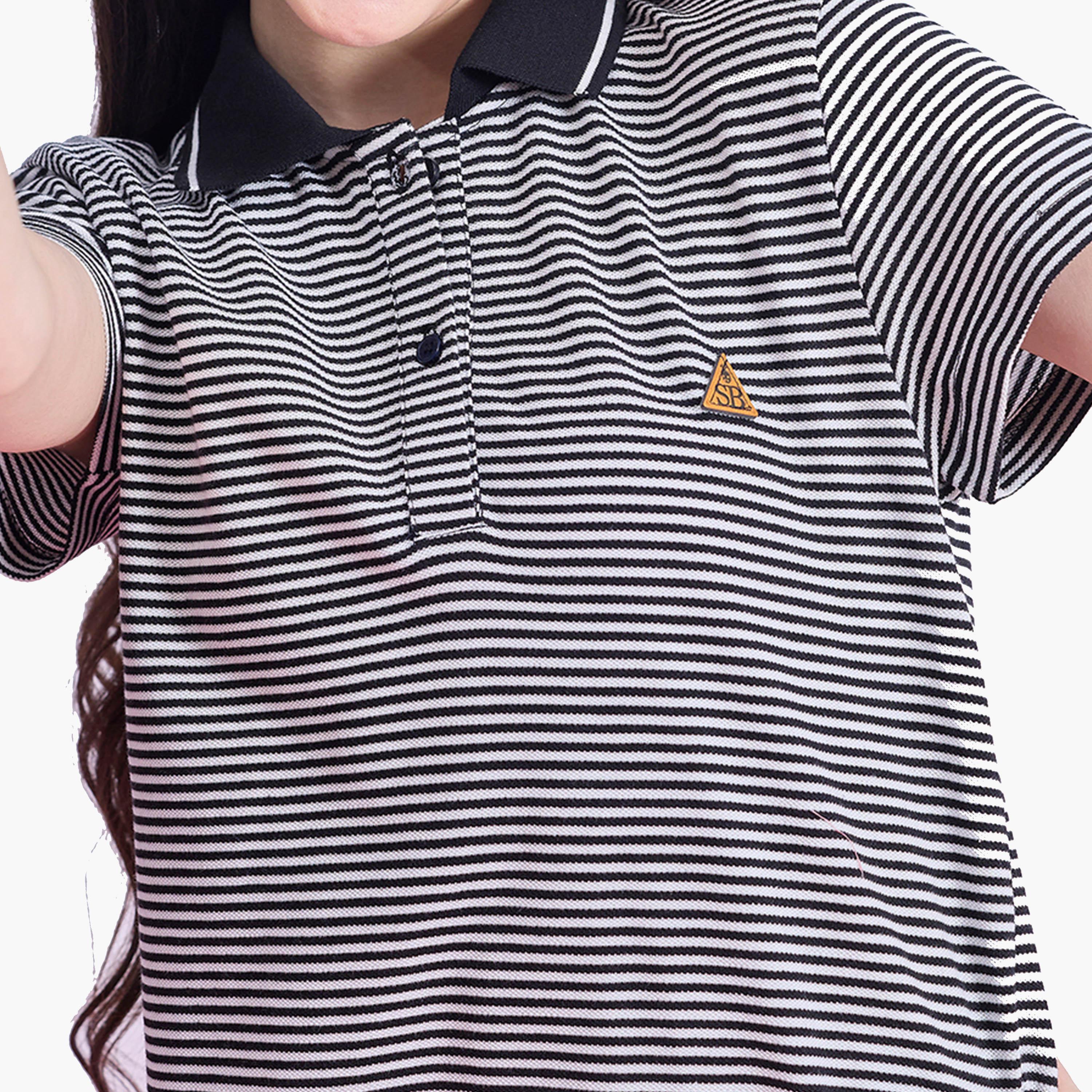 Stylo Bug X Styli Striped Collared Half-Button Placket A-Line Dress-girls-clothing-dressesandjumpsuits-image-5