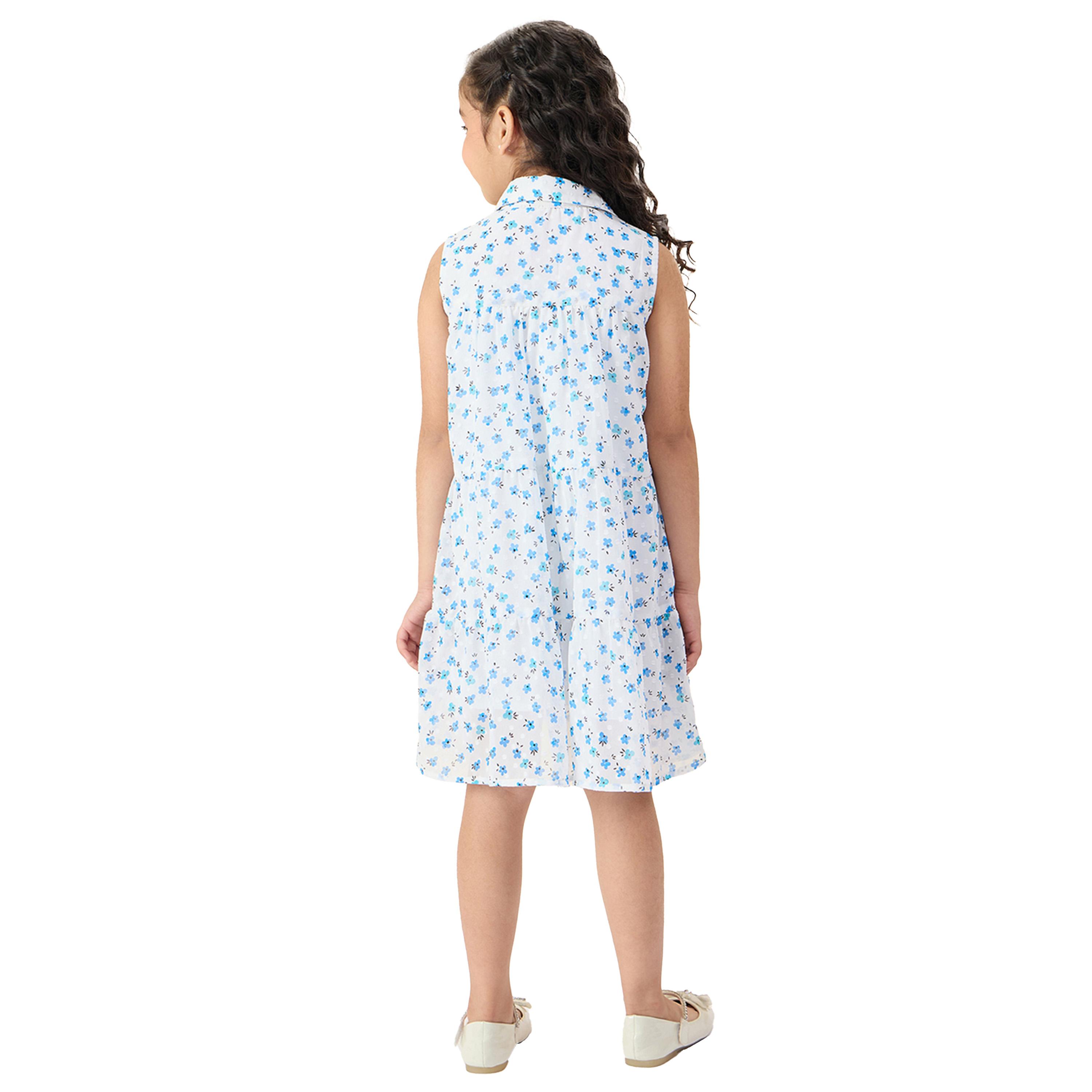 Stylo Bug X Styli Floral Print Collared Sleeveless Tiered Dress-girls-clothing-dressesandjumpsuits-image-4