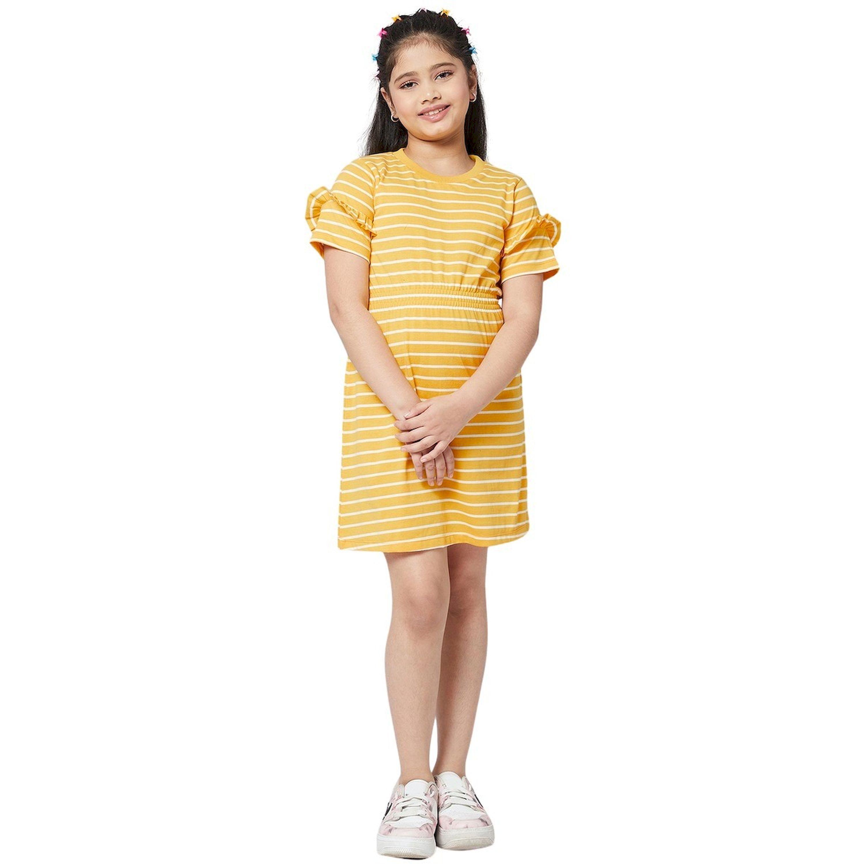 ستايلو باغ × ستايلي- فستان مخطط على شكل حرف A بياقة دائرية وتفاصيل مكشكشة-girls-clothing-dressesandjumpsuits-image-1
