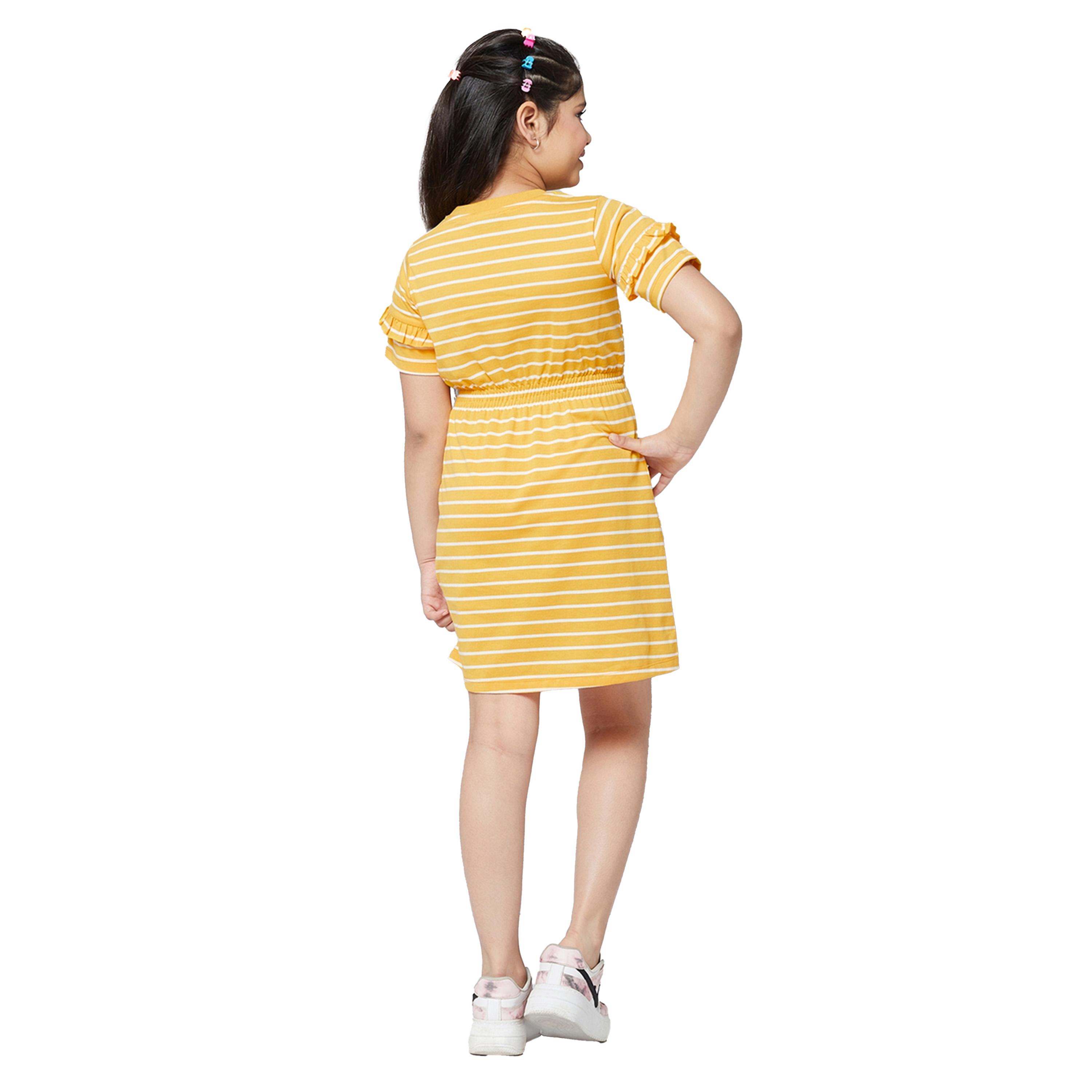 ستايلو باغ × ستايلي- فستان مخطط على شكل حرف A بياقة دائرية وتفاصيل مكشكشة-girls-clothing-dressesandjumpsuits-image-5