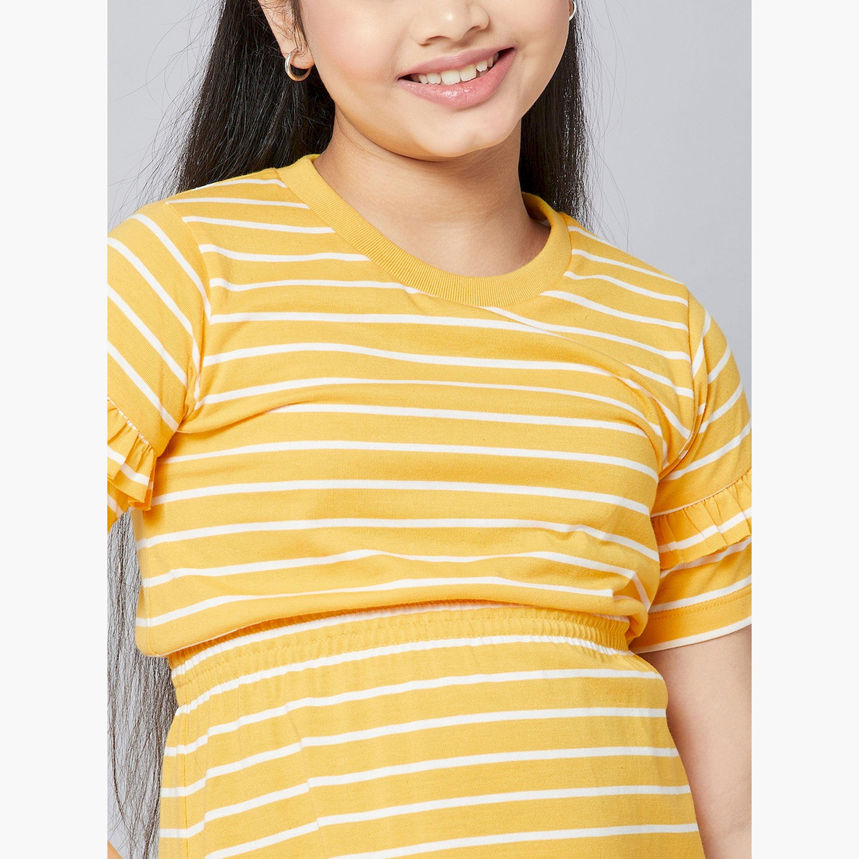 ستايلو باغ × ستايلي- فستان مخطط على شكل حرف A بياقة دائرية وتفاصيل مكشكشة-girls-clothing-dressesandjumpsuits-image-6