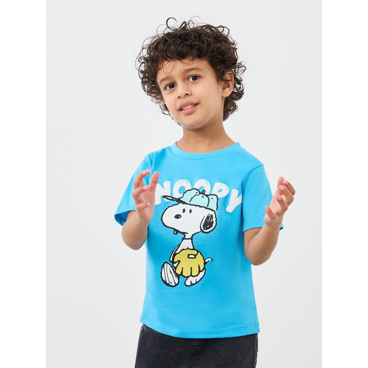 Styli Boys Blue Snoopy Graphic Print Short Sleeve Oversized T-Shirt-boys-clothing-tshirtsandpolos-image-1