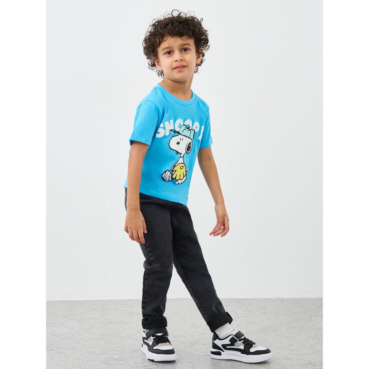 Styli Boys Blue Snoopy Graphic Print Short Sleeve Oversized T-Shirt-boys-clothing-tshirtsandpolos-image-2