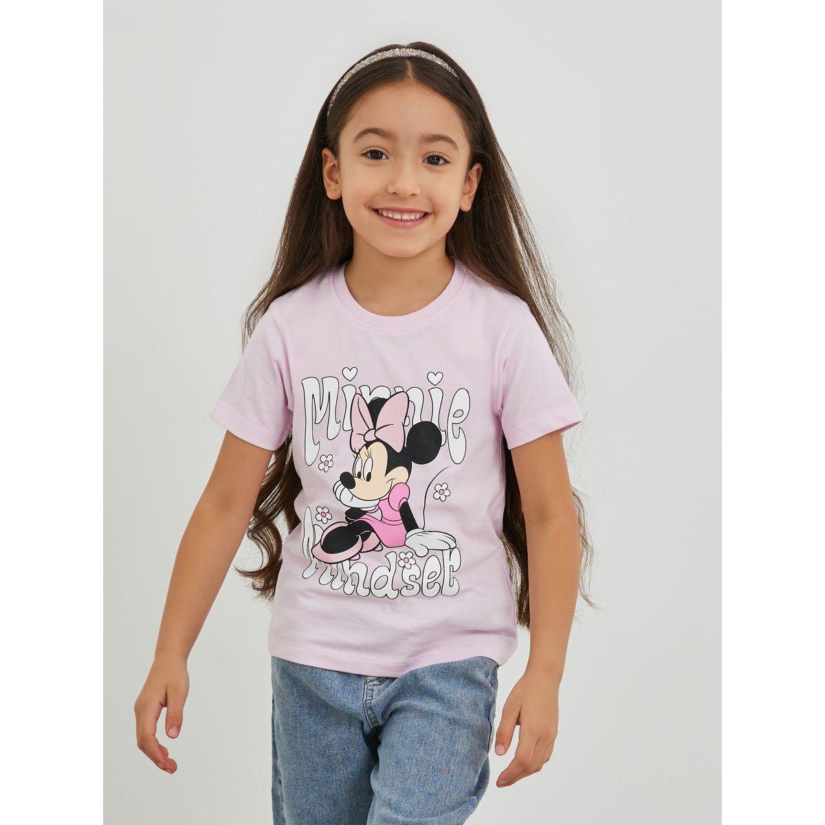 Styli Girls Minnie Mouse Print Short Sleeve Oversized T-Shirt-girls-clothing-tshirts-image-1