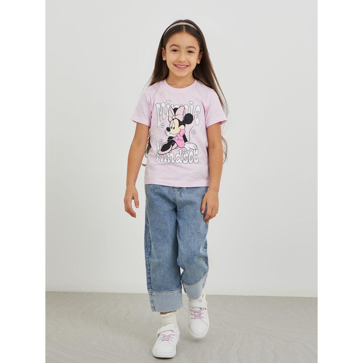 Styli Girls Minnie Mouse Print Short Sleeve Oversized T-Shirt-girls-clothing-tshirts-image-2