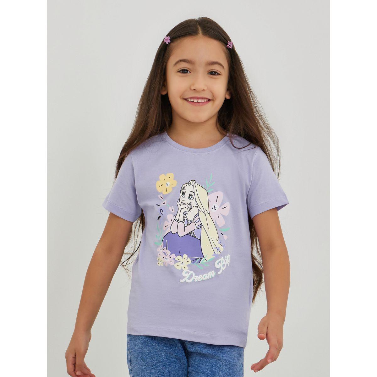 Styli Girls Rapunzel Print Short Sleeve T-Shirt-girls-clothing-tshirts-image-1