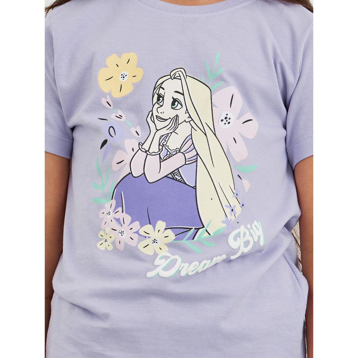 تيشيرت بطبعة روبنزل وأكمام قصيرة-girls-clothing-tshirts-image-3