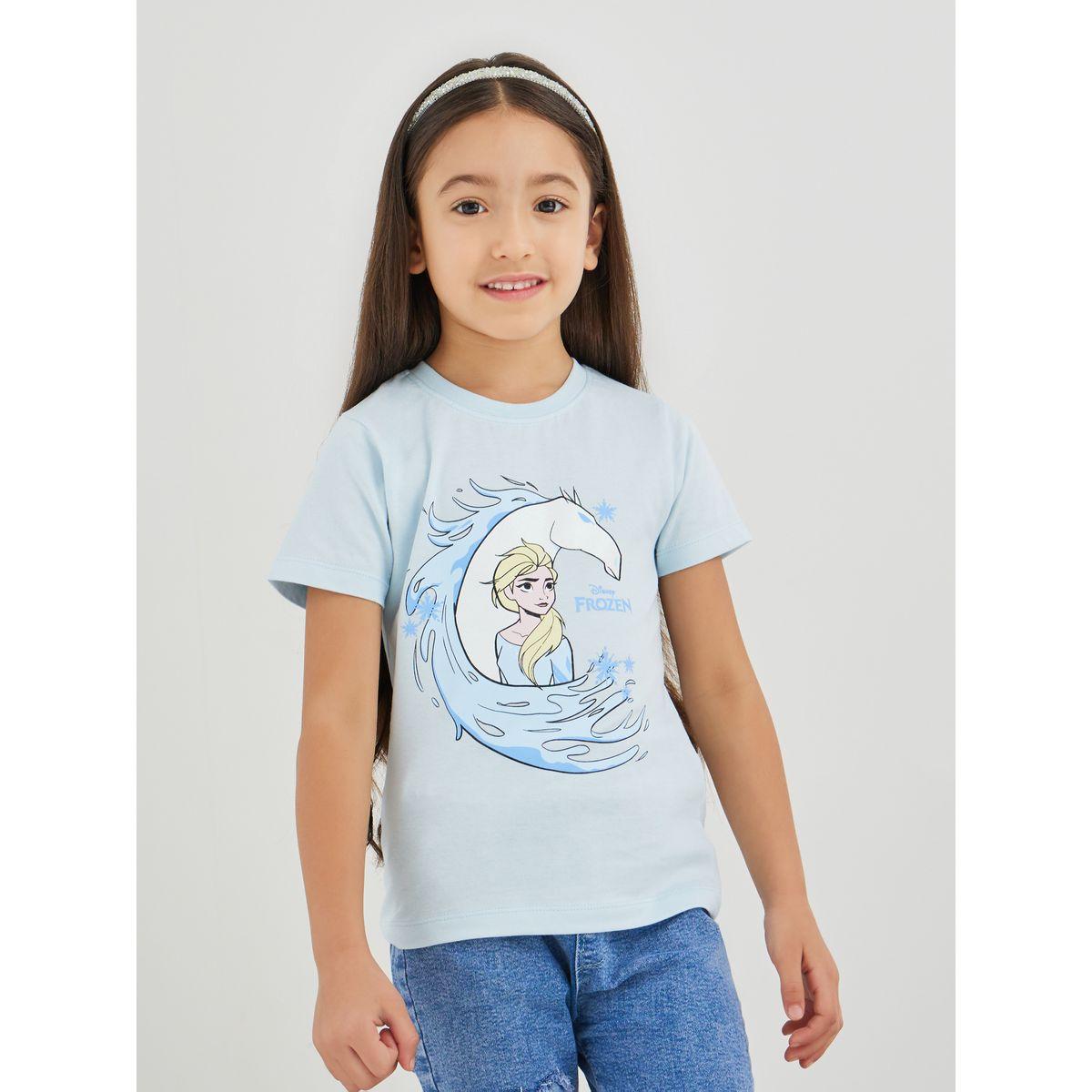 تيشيرت بطبعة ايلسا وأكمام قصيرة-girls-clothing-tshirts-image-1