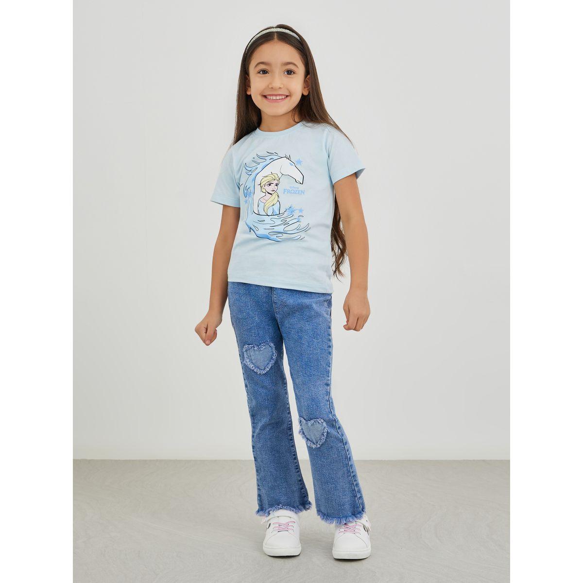 Styli Girls Elsa Print Short Sleeve T-Shirt-girls-clothing-tshirts-image-2