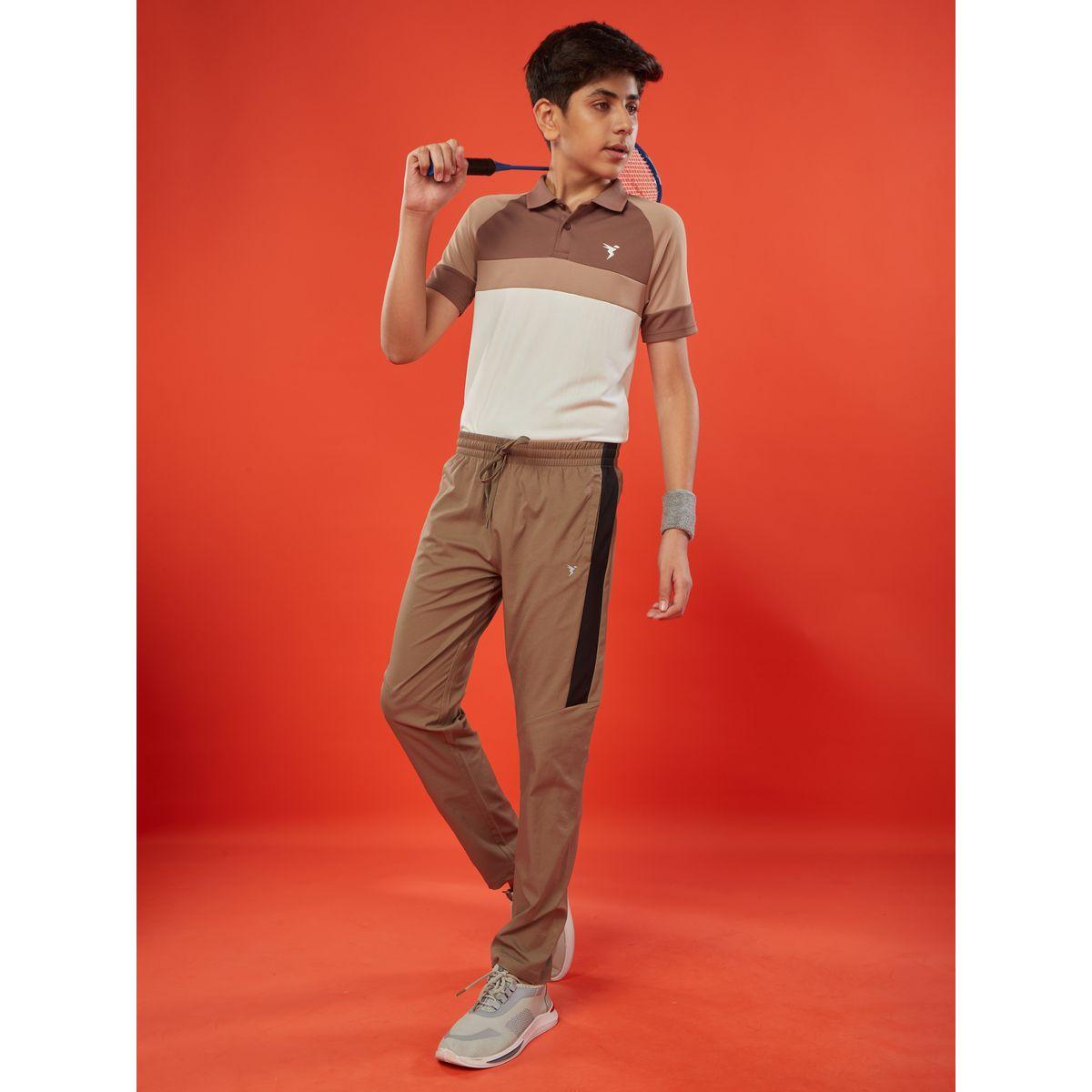 Technosport Boys Side Contrast Panel Slim Fit Track Pants-boys-clothing-sportswear-bottoms-image-1