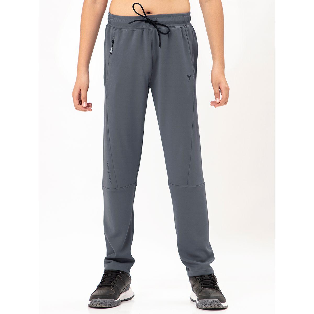 Technosport Solid Drawstring Waist Relaxed Fit Track Pants-boys-clothing-sportswear-bottoms-image-4