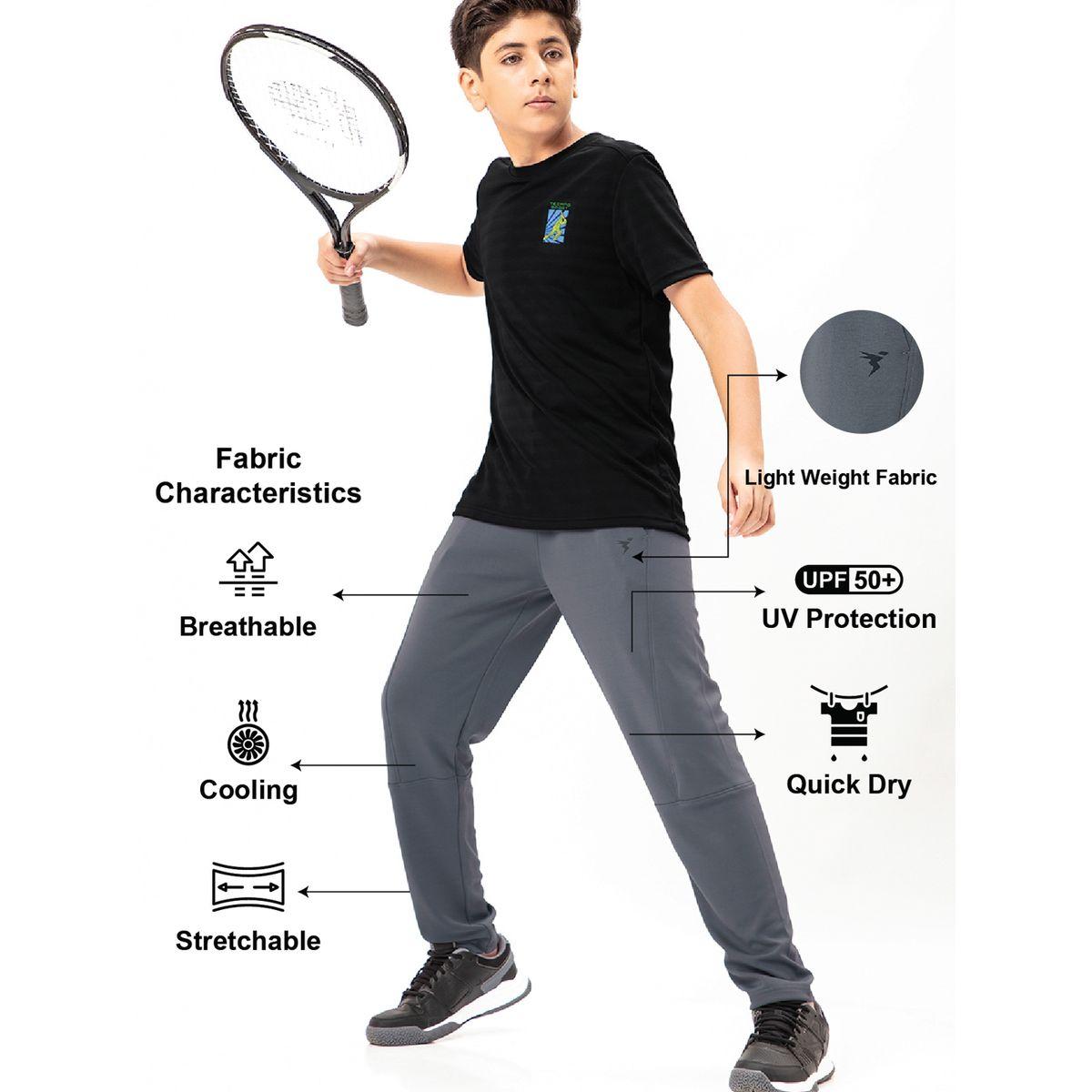 بنطال رياضي سادة بقصة مريحة ورباط خصر-boys-clothing-sportswear-bottoms-image-5