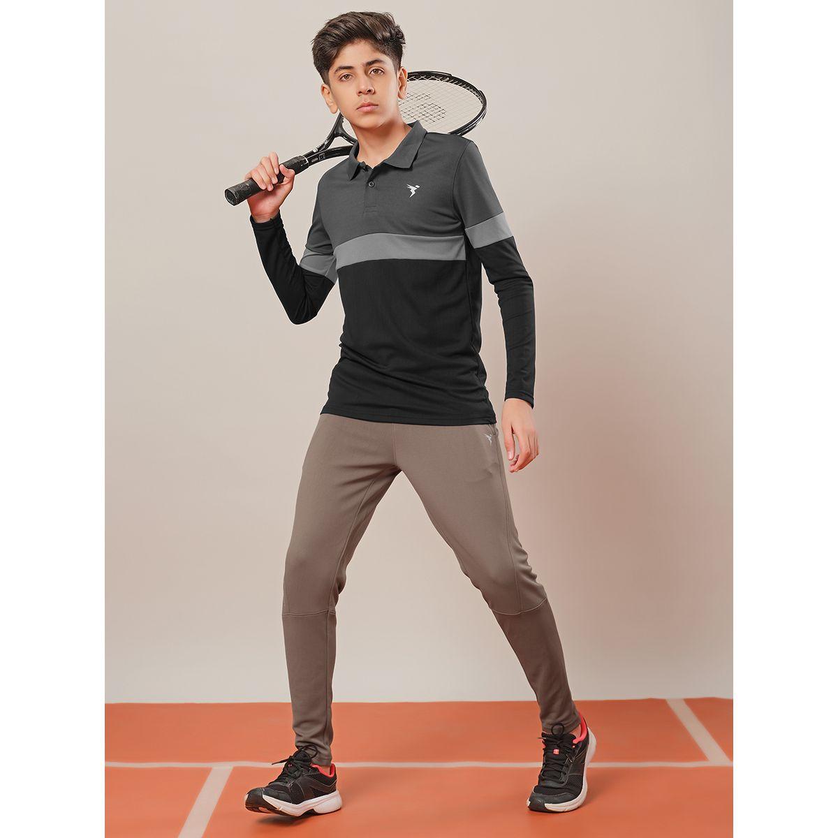 Technosport Solid Drawstring Waistband Track Pants-boys-clothing-sportswear-bottoms-image-1
