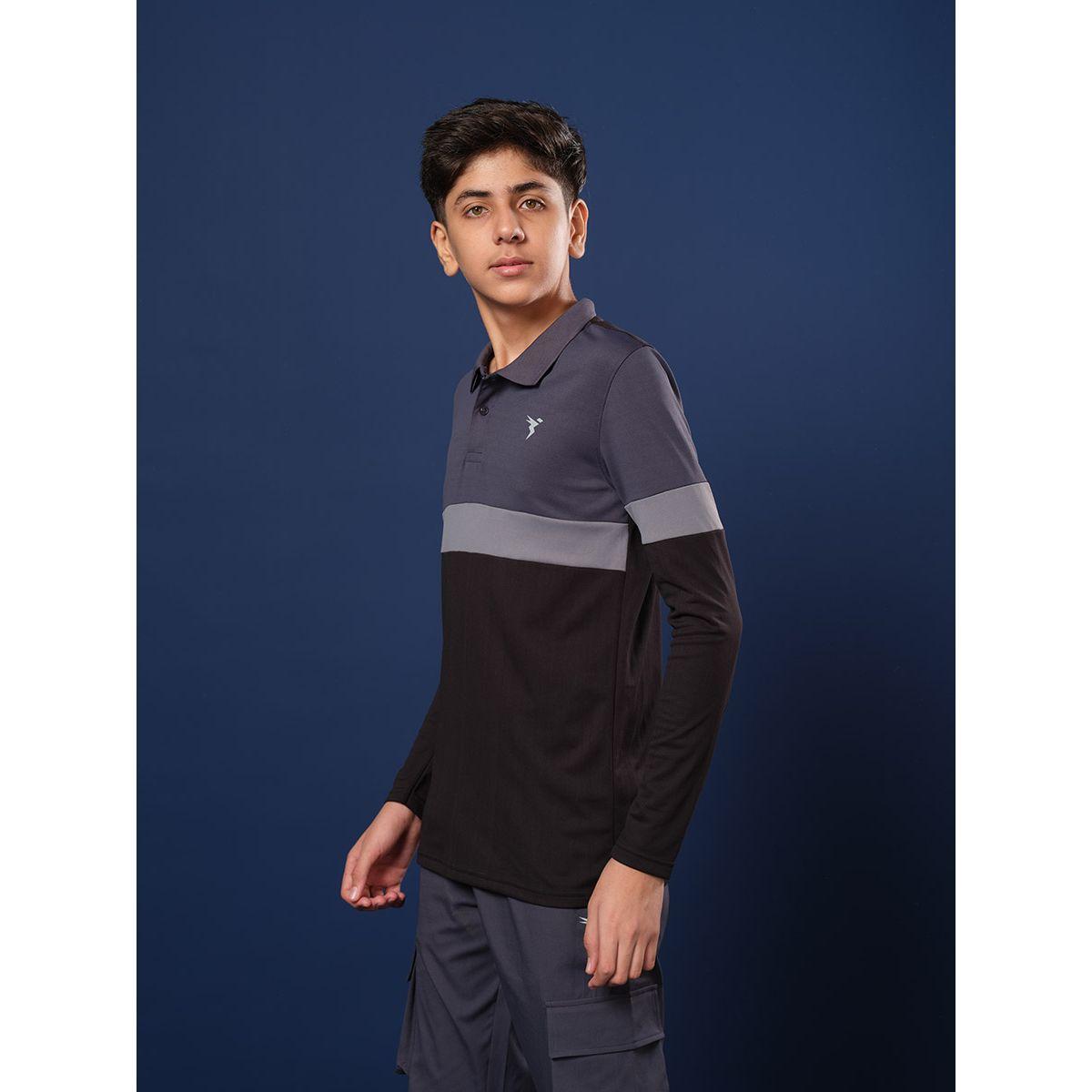 تيشيرت بولو بنمط كتل الالوان واكمام طويلة-boys-clothing-tshirtsandpolos-image-3