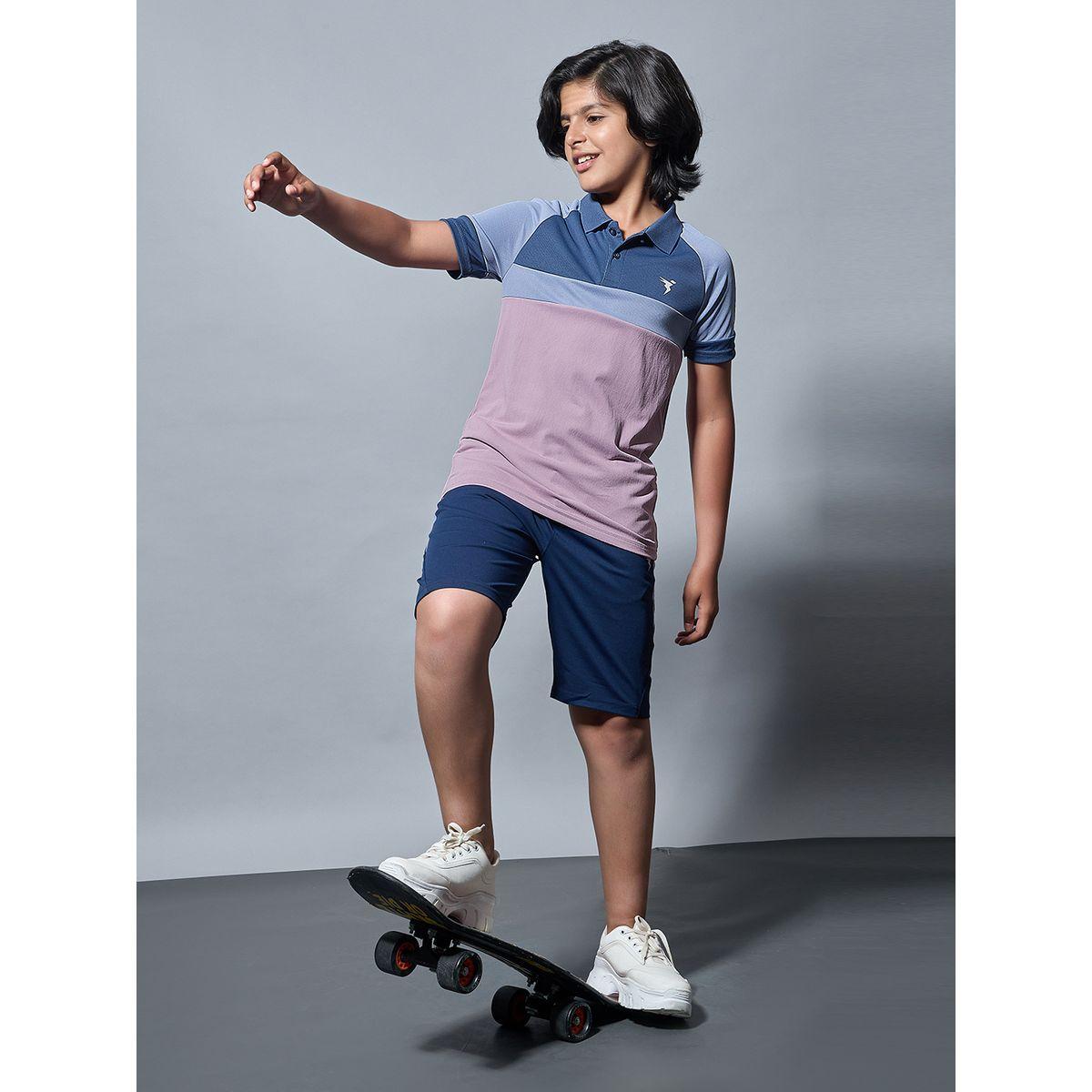 تيشيرت بياقة بولو ونمط كتل الالوان مع قصة سليم فت-boys-clothing-tshirtsandpolos-image-1