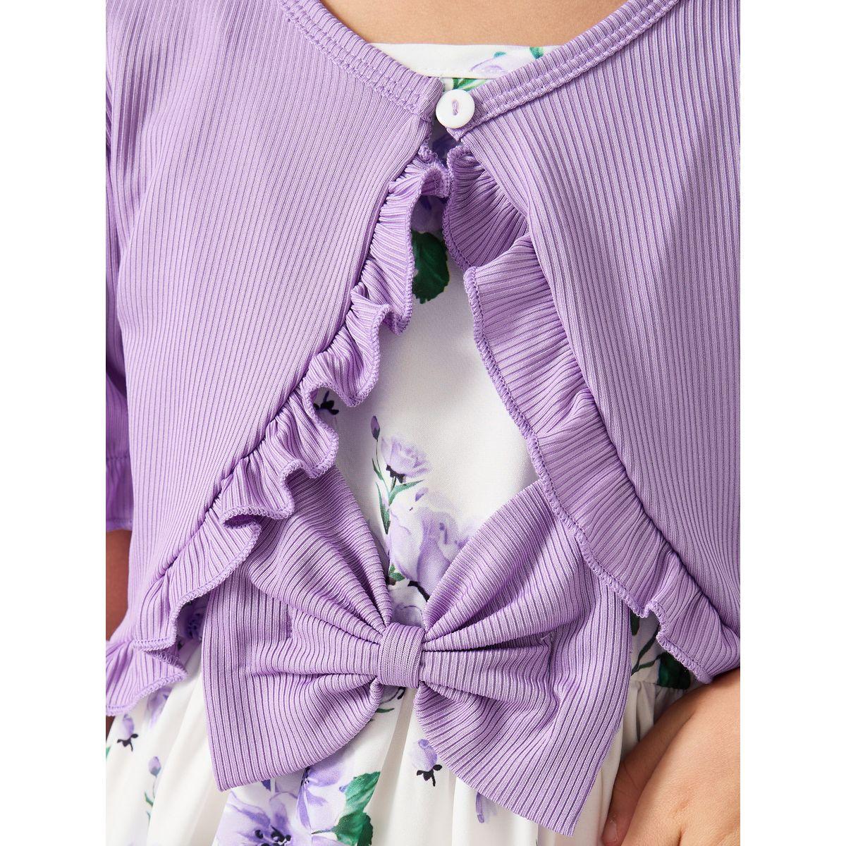 Styli All-Over Floral Print Strappy Dress with Shrug-girls-clothing-dressesandjumpsuits-image-4