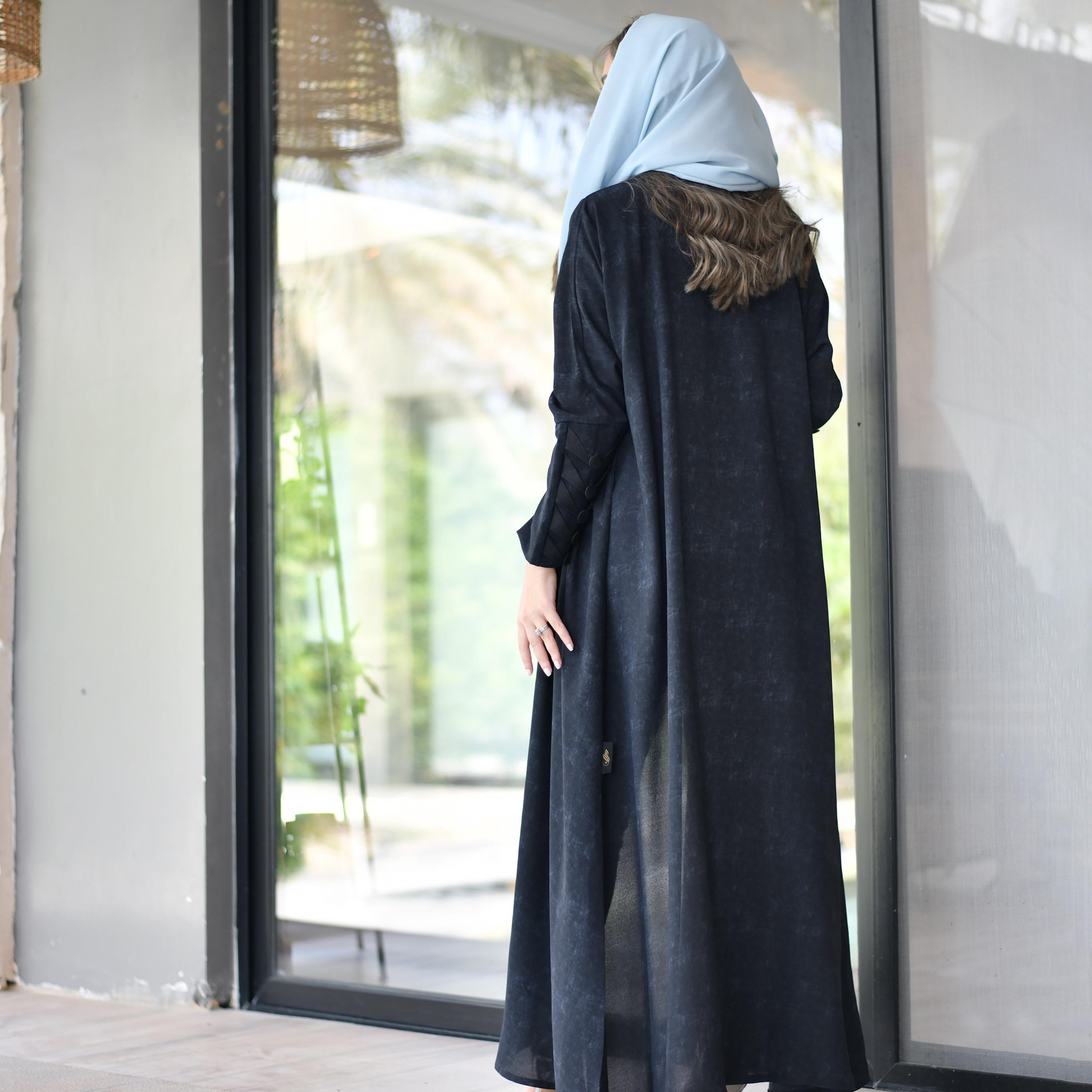 Hawraa Tie & Dye Abaya with Hijab-women-arabicclothing-abayas-image-3