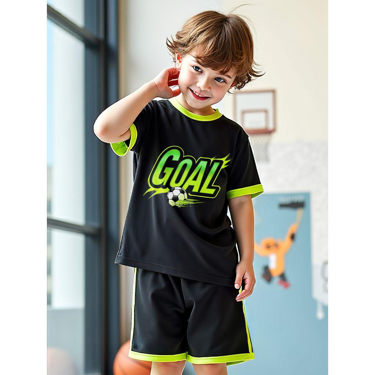 Styli Kids 2pcs Black and Yellow Short Sleeve T-Shirt and Shorts Jersey Sets-boys-clothing-setsandcoords-image-5