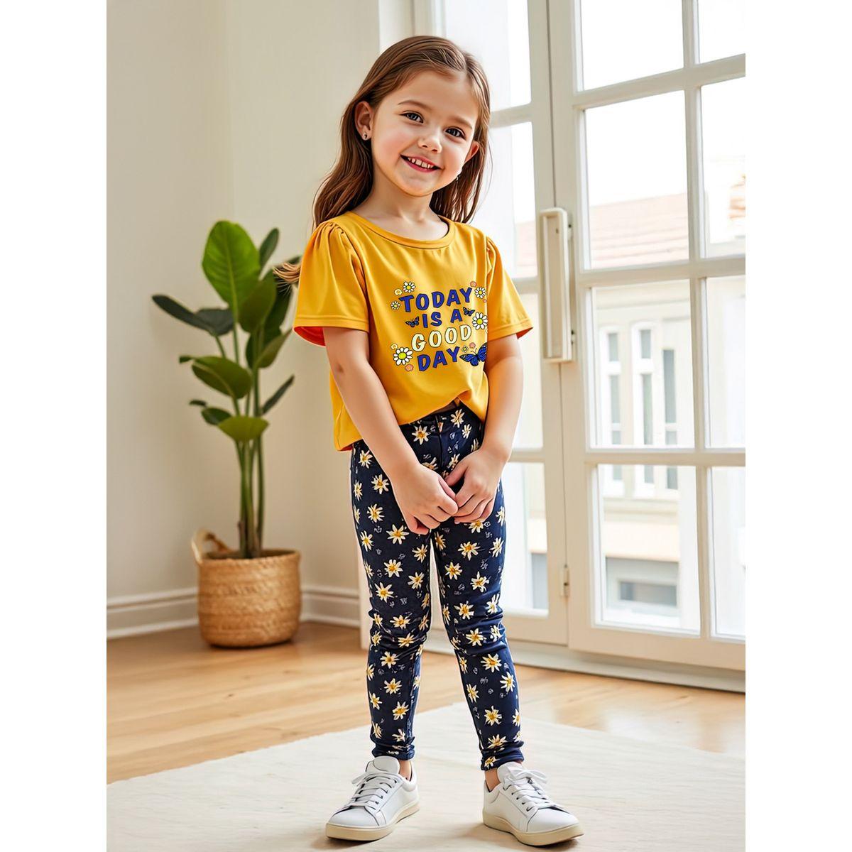 مجموعة من ليقنز وتيشيرت بأكمام قصيرة-girls-clothing-setsandcoords-image-1