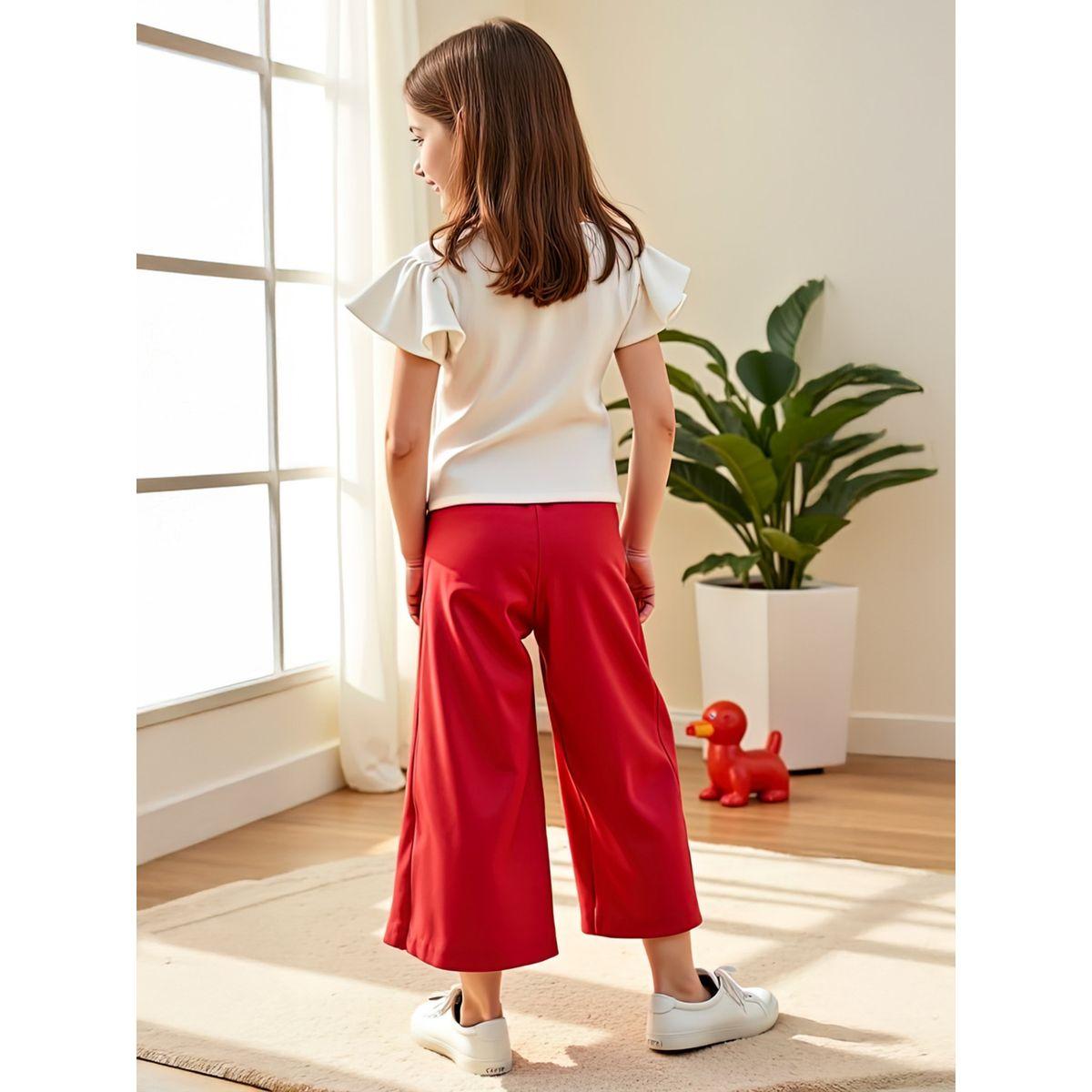 مجموعة من بنطال بأرجل واسعة وتيشيرت بأكمام قصيرة-girls-clothing-setsandcoords-image-4