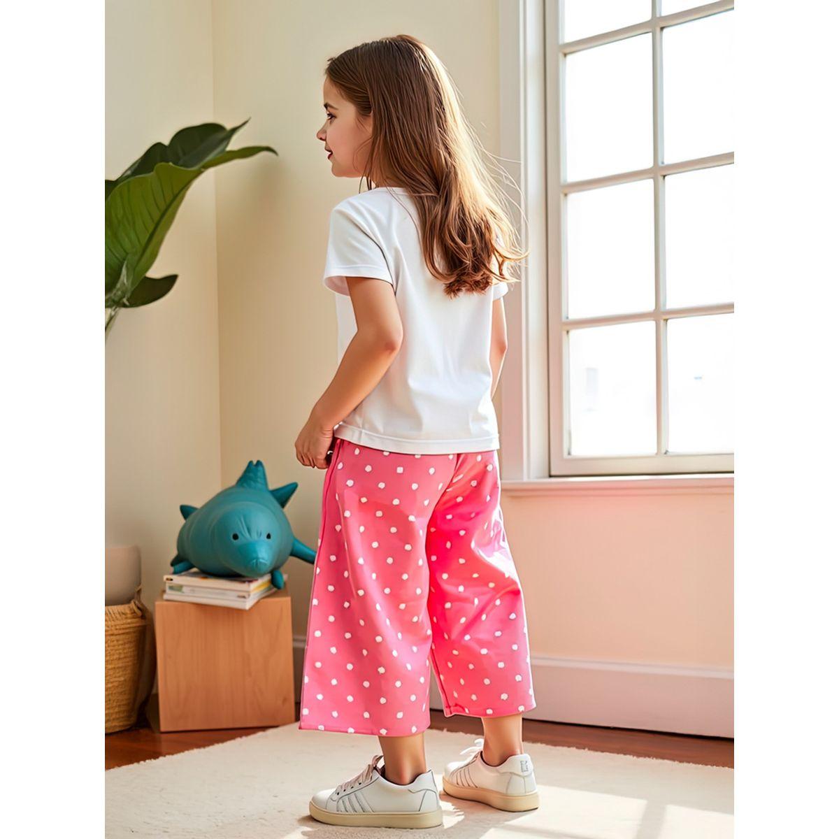 Styli Kids 2pcs Pink Polka Dot T-Shirt and Wide Leg Pants-girls-clothing-setsandcoords-image-3