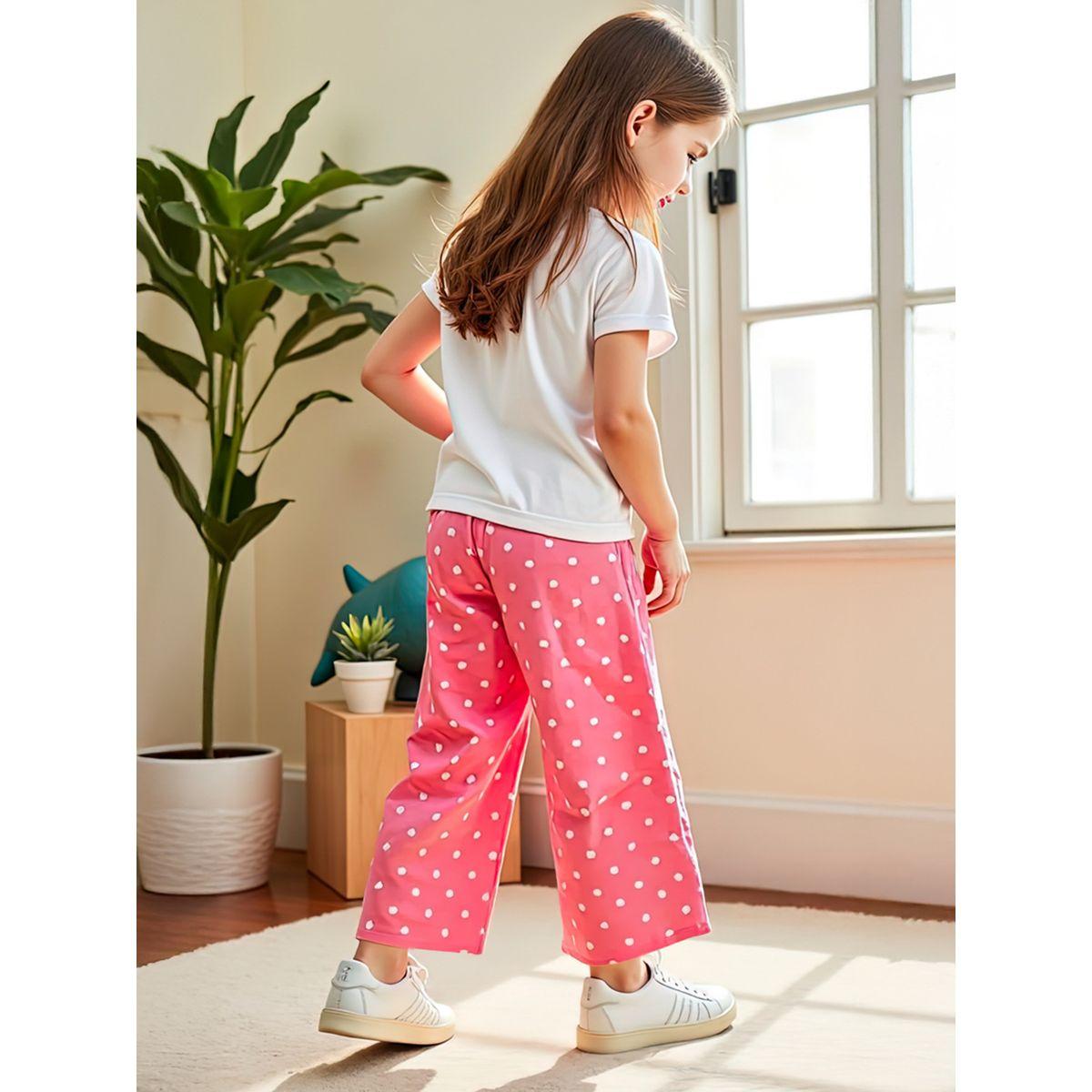 Styli Kids 2pcs Pink Polka Dot T-Shirt and Wide Leg Pants-girls-clothing-setsandcoords-image-4