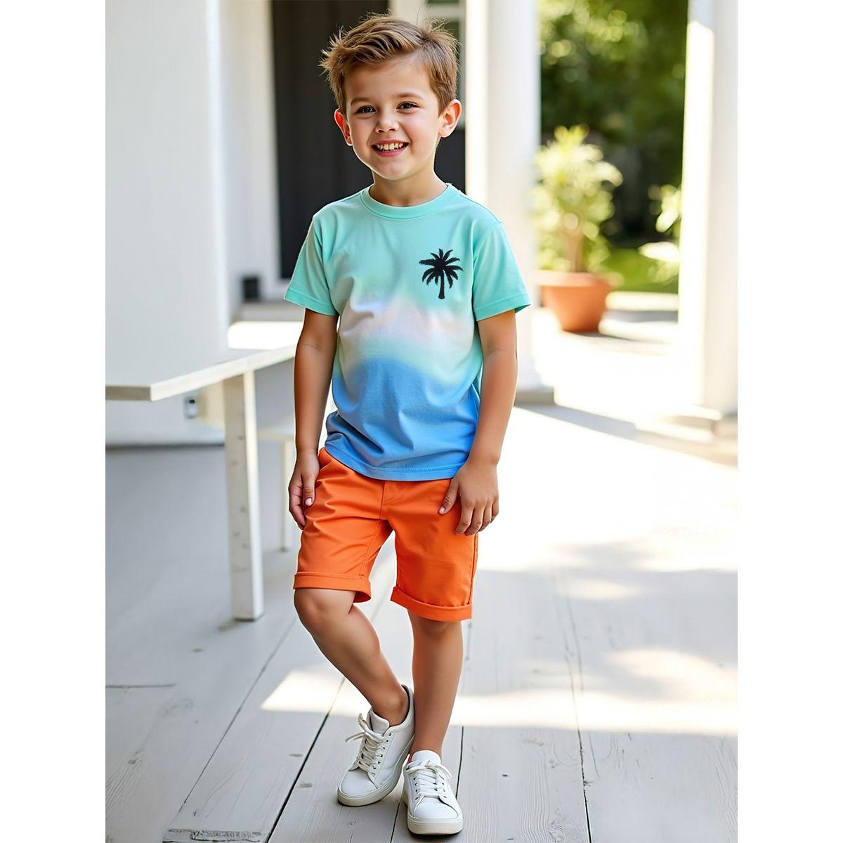 Styli Kids 2pcs Multicolor Printed T-Shirt and Shorts Set-boys-clothing-setsandcoords-image-2
