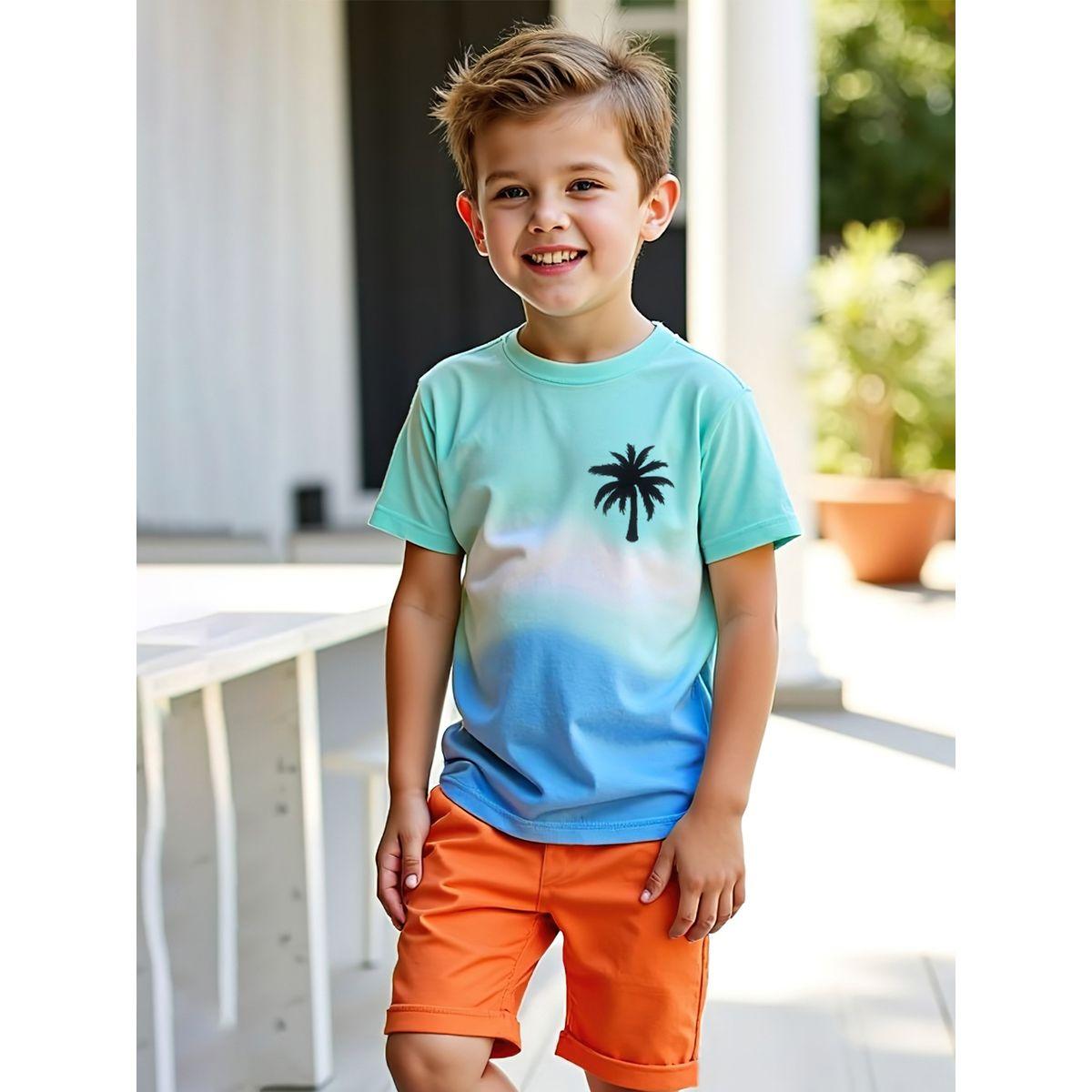 Styli Kids 2pcs Multicolor Printed T-Shirt and Shorts Set-boys-clothing-setsandcoords-image-3