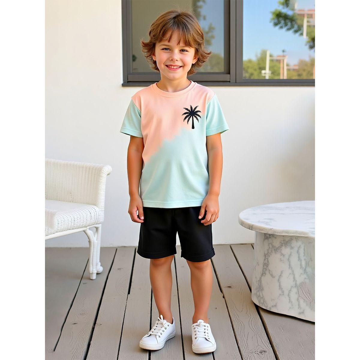 Styli Kids 2pcs Multicolor Palm Tree Printed T-Shirt and Shorts Set-boys-clothing-setsandcoords-image-4