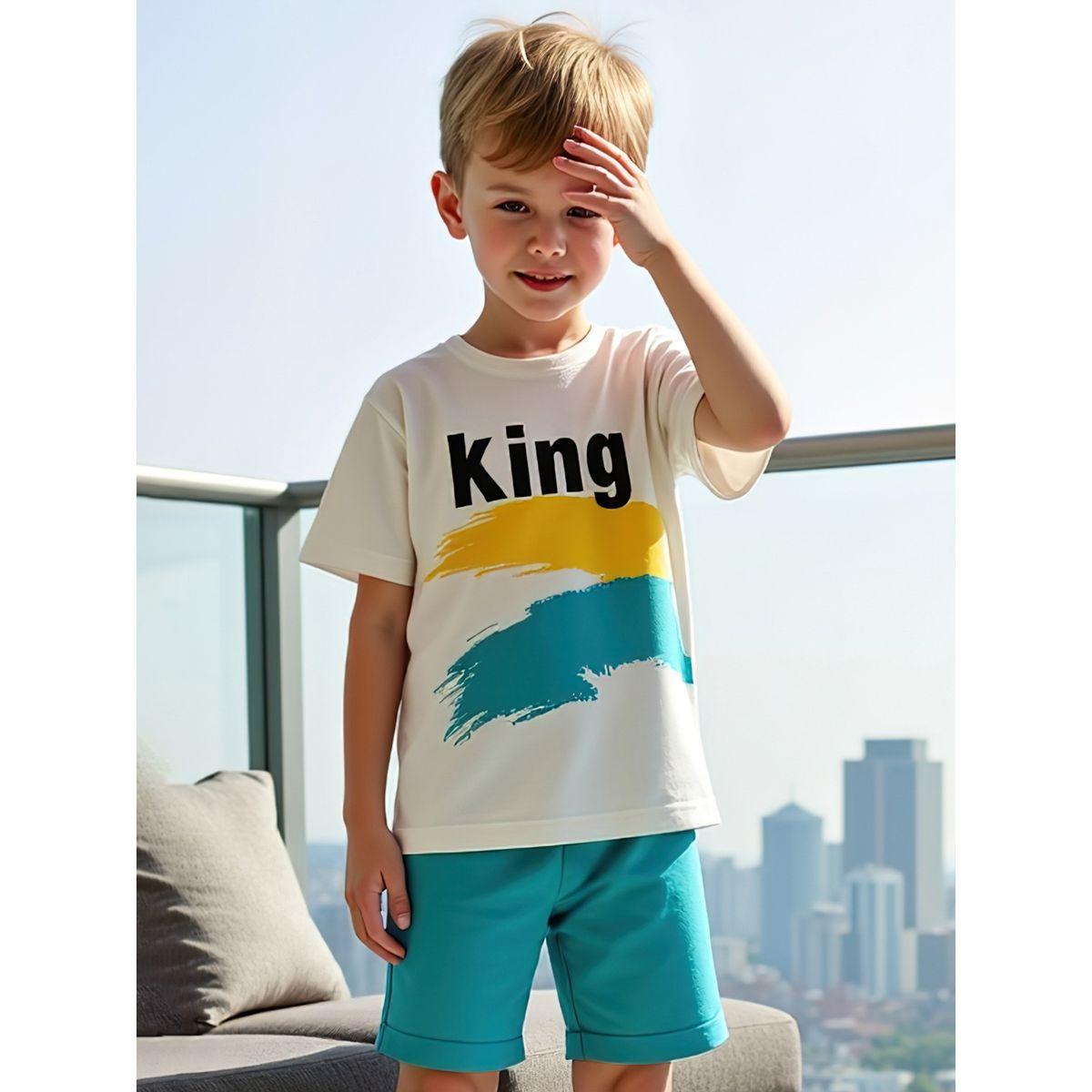 Styli Kids 2pcs Graphic Print Short Sleeve T-Shirt and Shorts-boys-clothing-setsandcoords-image-5