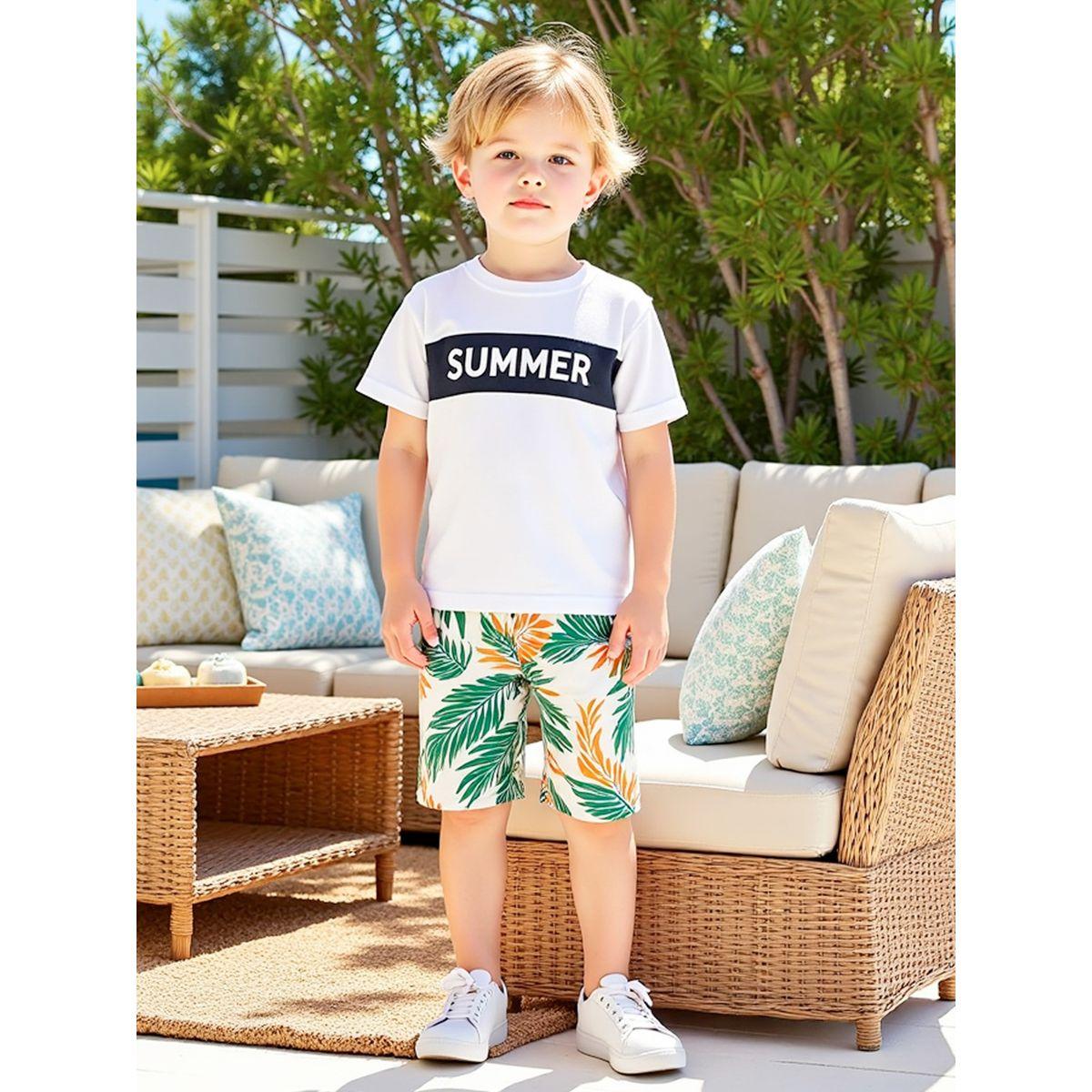 Styli Kids Multi 2pcs Graphic Print Short Sleeve T-Shirt and Shorts-boys-clothing-setsandcoords-image-4