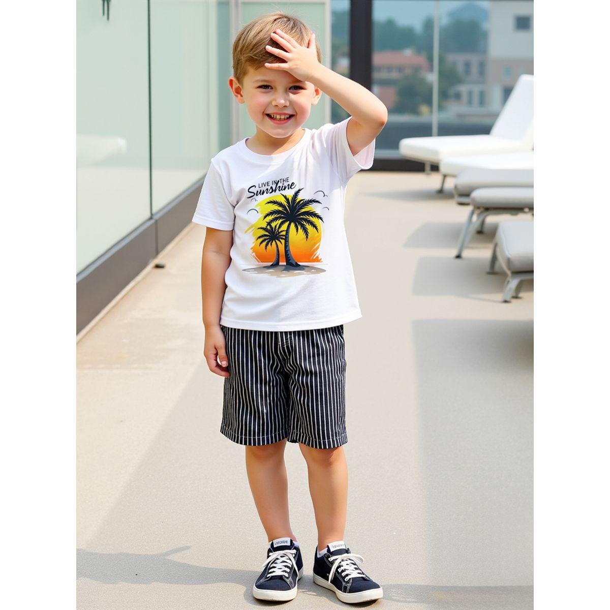 Styli Kids 2pcs Graphic Print Short Sleeve T-Shirt and Shorts-boys-clothing-setsandcoords-image-2