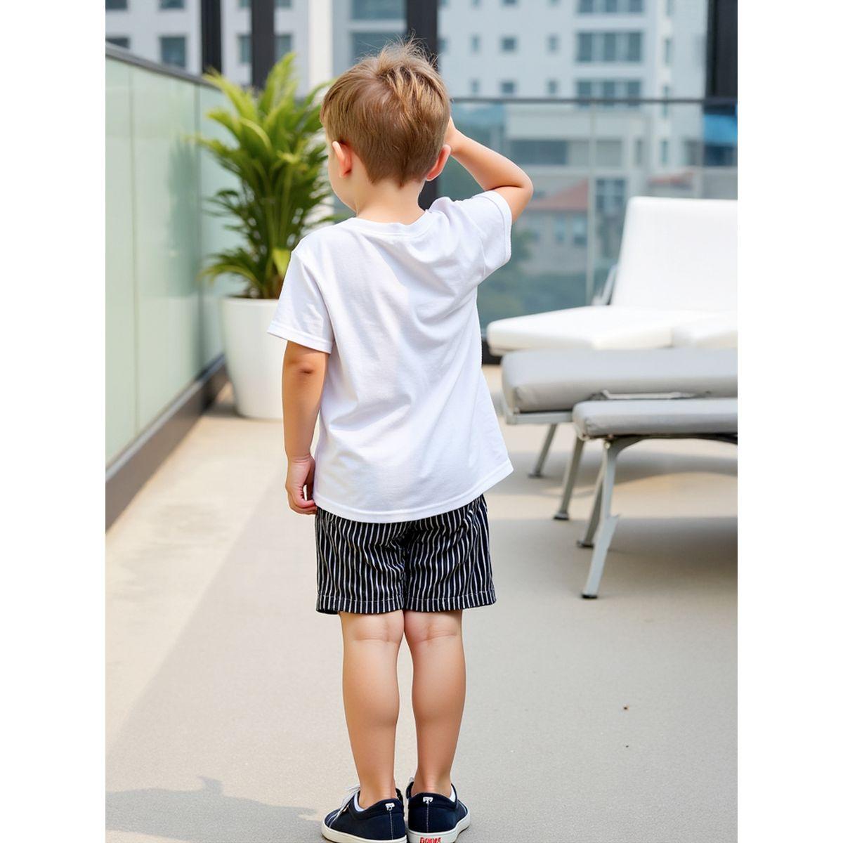 Styli Kids 2pcs Graphic Print Short Sleeve T-Shirt and Shorts-boys-clothing-setsandcoords-image-3