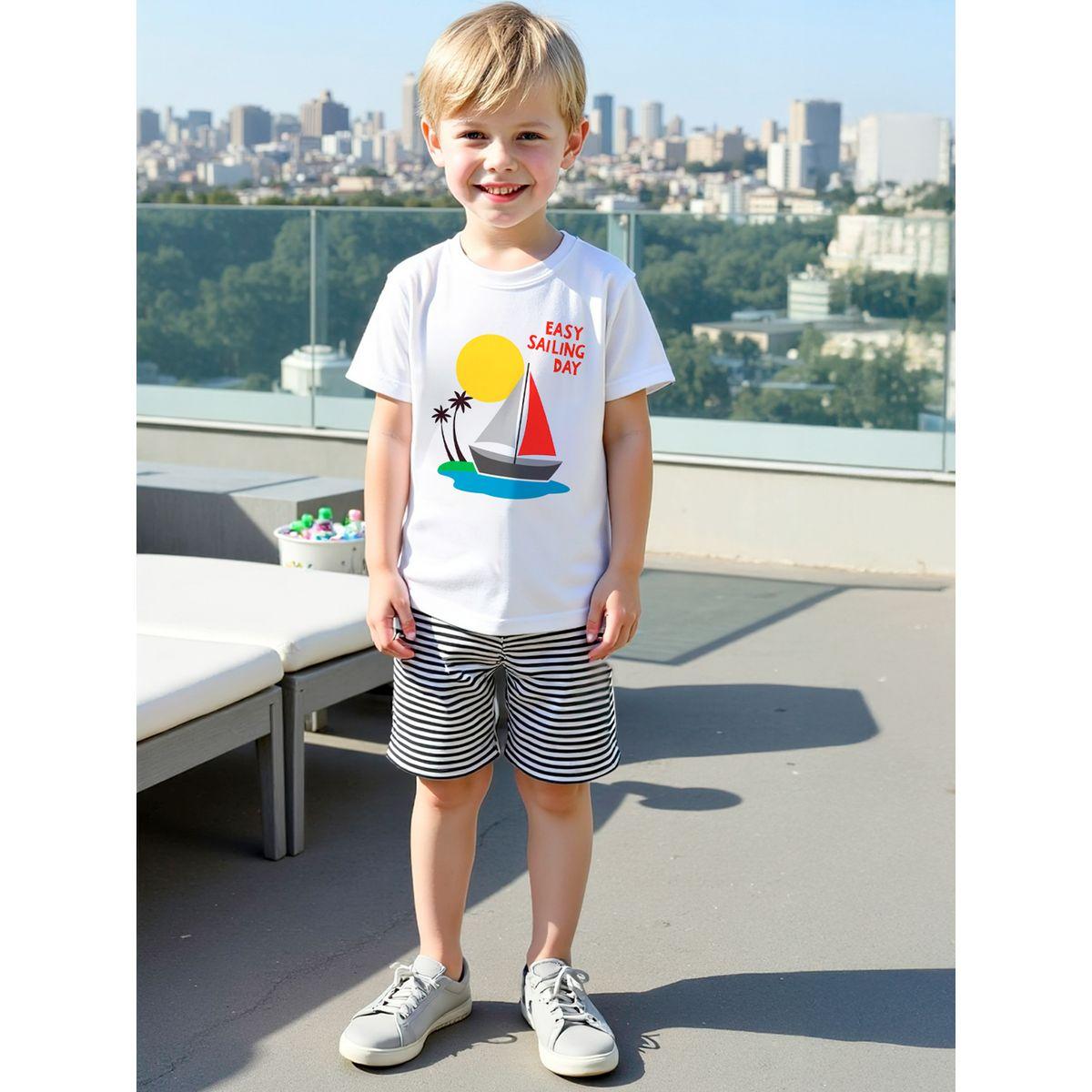Styli Kids 2pcs Graphic Print Short Sleeve T-Shirt and Shorts-boys-clothing-setsandcoords-image-4