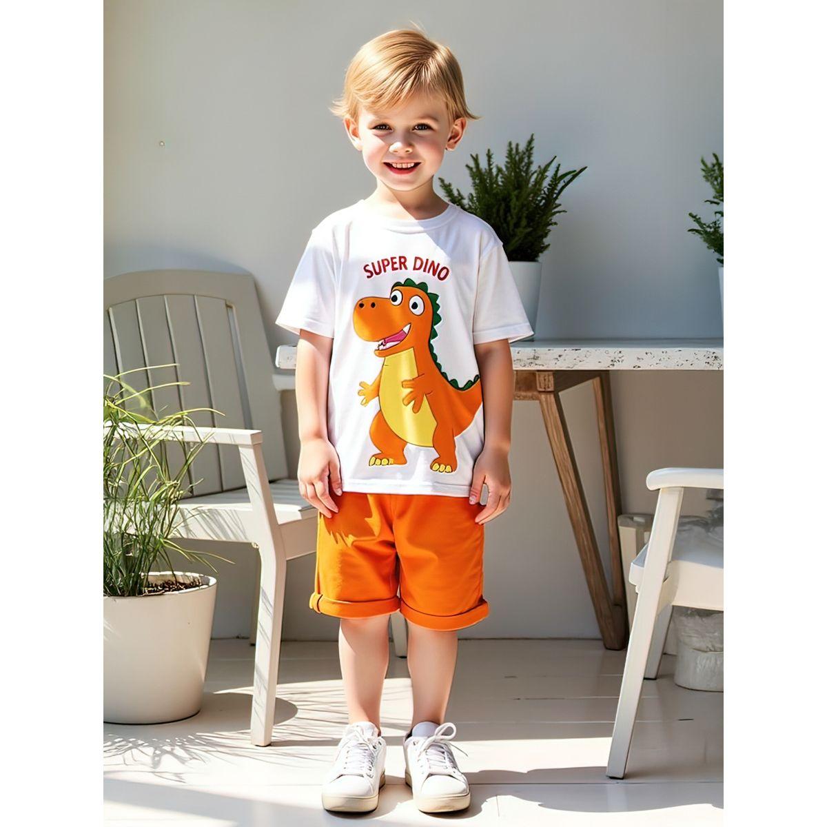 Styli Kids 2pcs Graphic Print Short Sleeve T-Shirt and Shorts-boys-clothing-setsandcoords-image-3