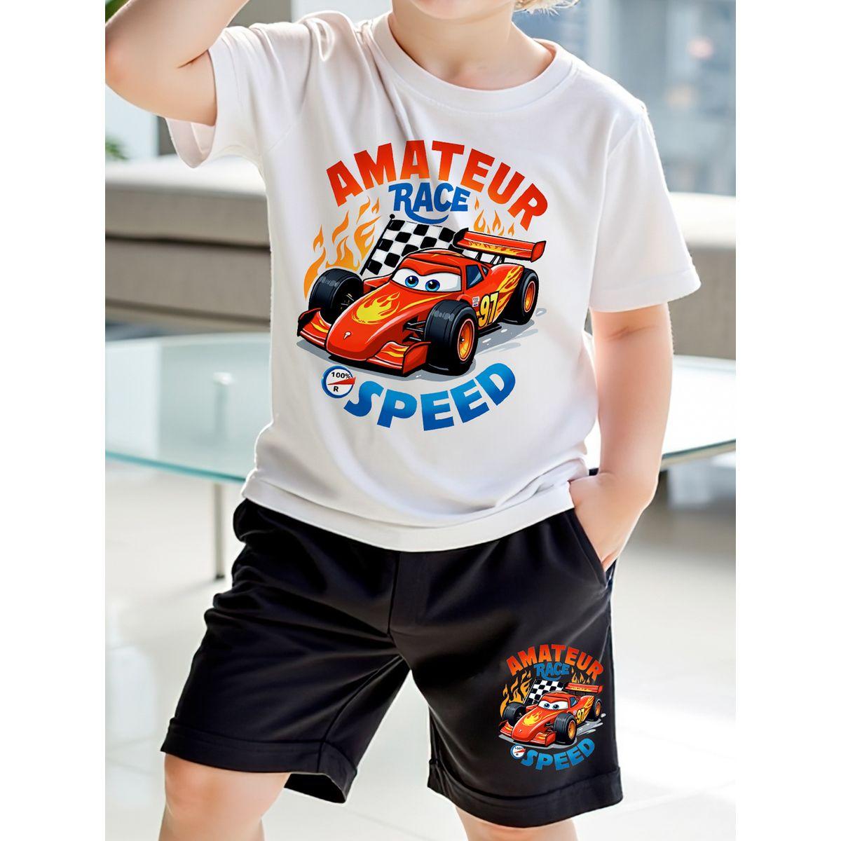 Styli Kids 2pcs Graphic Print Short Sleeve T-Shirt and Shorts-boys-clothing-setsandcoords-image-5