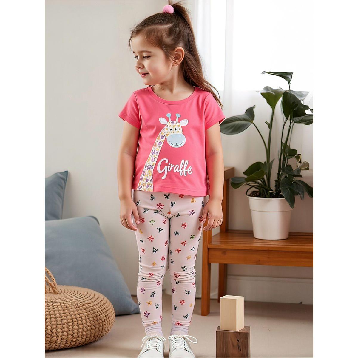 مجموعة من ليقنز وتيشيرت بأكمام قصيرة-girls-clothing-setsandcoords-image-2