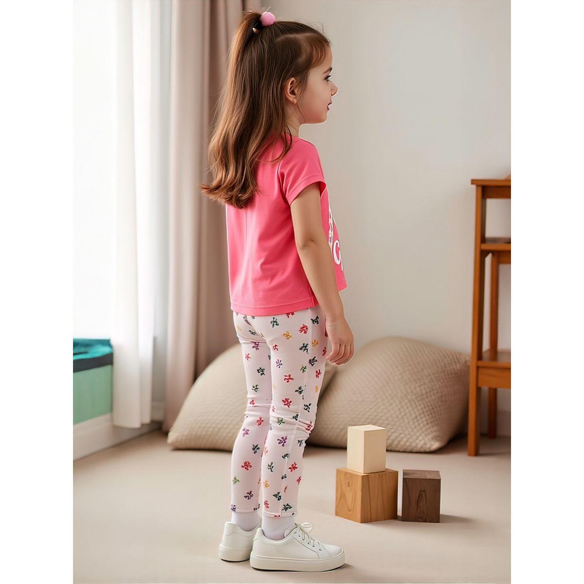 Styli Kids 2pcs Graphic Print Short Sleeve T-Shirt and Leggings-girls-clothing-setsandcoords-image-3