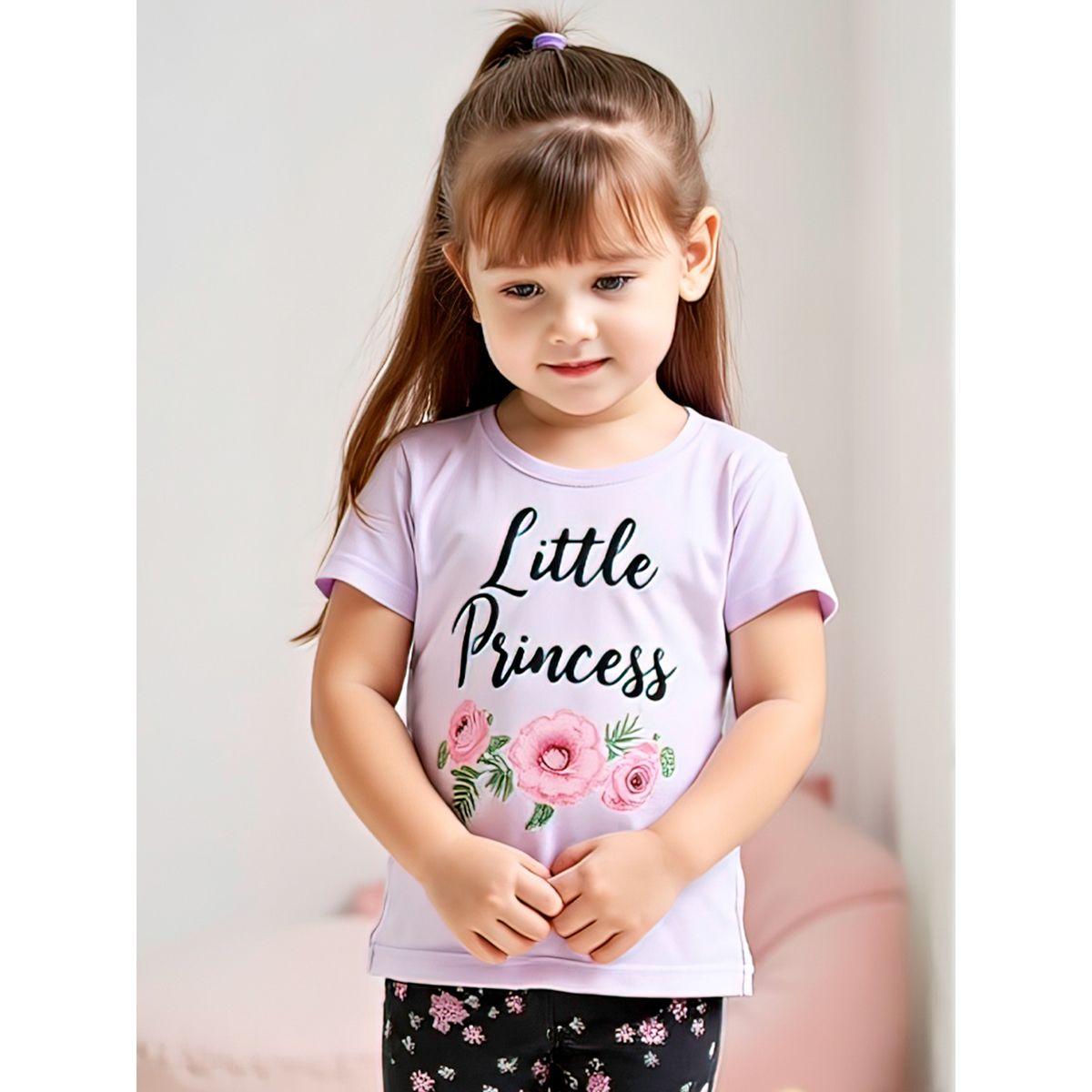 Styli Kids 2pcs Graphic Print Short Sleeve T-Shirt and Flora Print Leggings-girls-clothing-setsandcoords-image-5