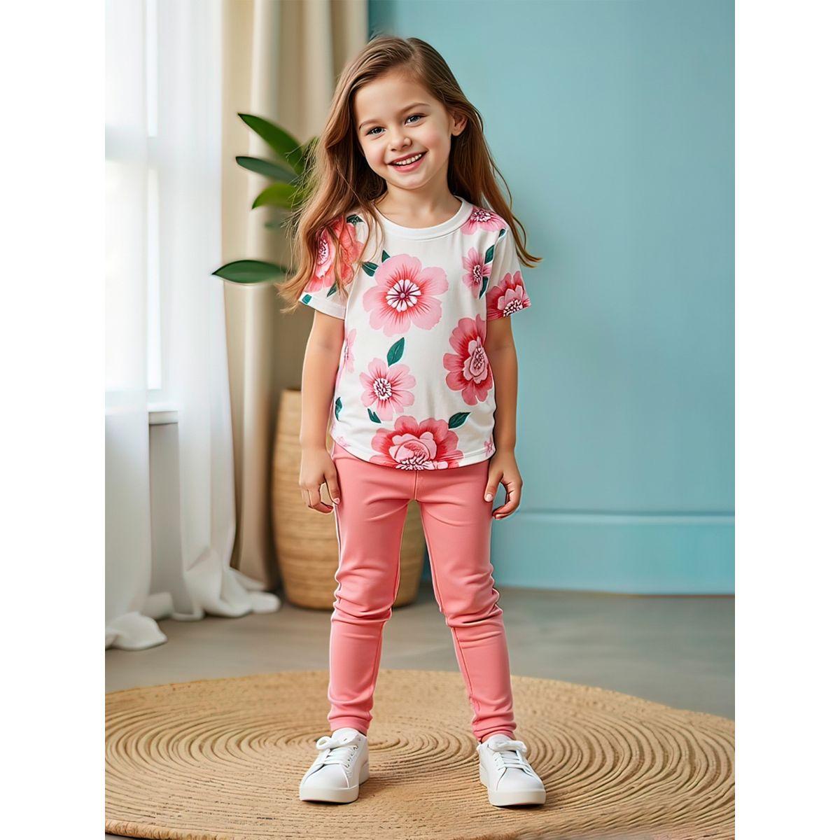 ليقنز سادة مع تيشيرت بأكمام قصيرة-girls-clothing-setsandcoords-image-1