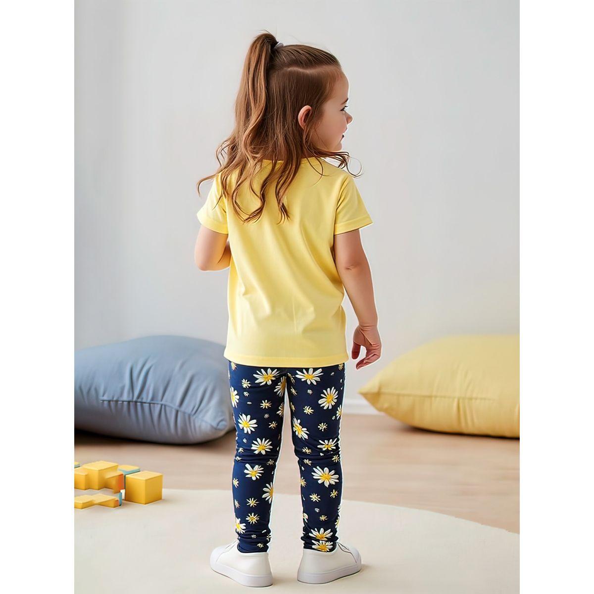 ليقنز مطبع بزهور مع تيشيرت بأكمام قصيرة-girls-clothing-setsandcoords-image-2