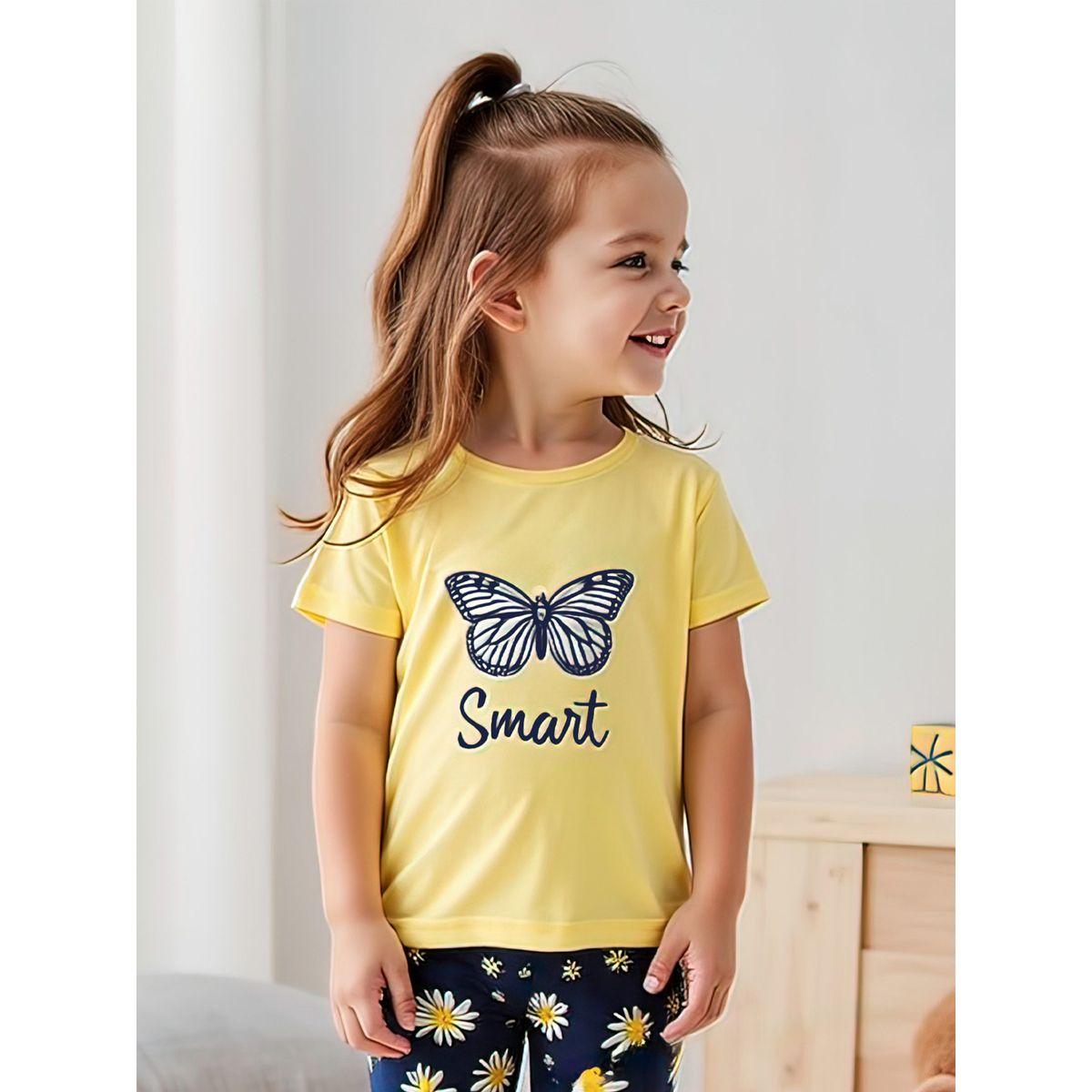 ليقنز مطبع بزهور مع تيشيرت بأكمام قصيرة-girls-clothing-setsandcoords-image-5